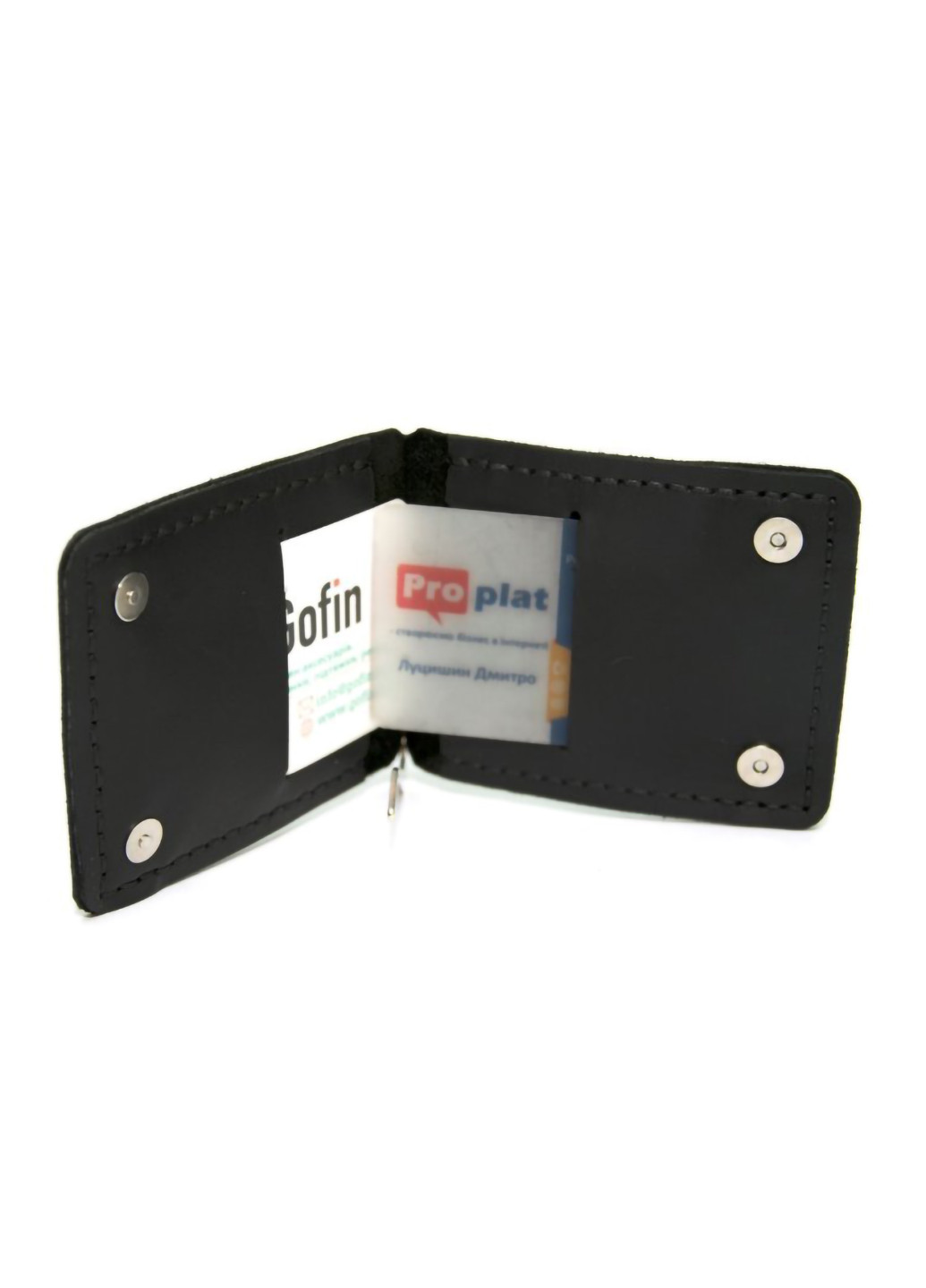 Шкіряний затискач для грошей 11,5х8,5х0,5 см GOFIN (253174368)