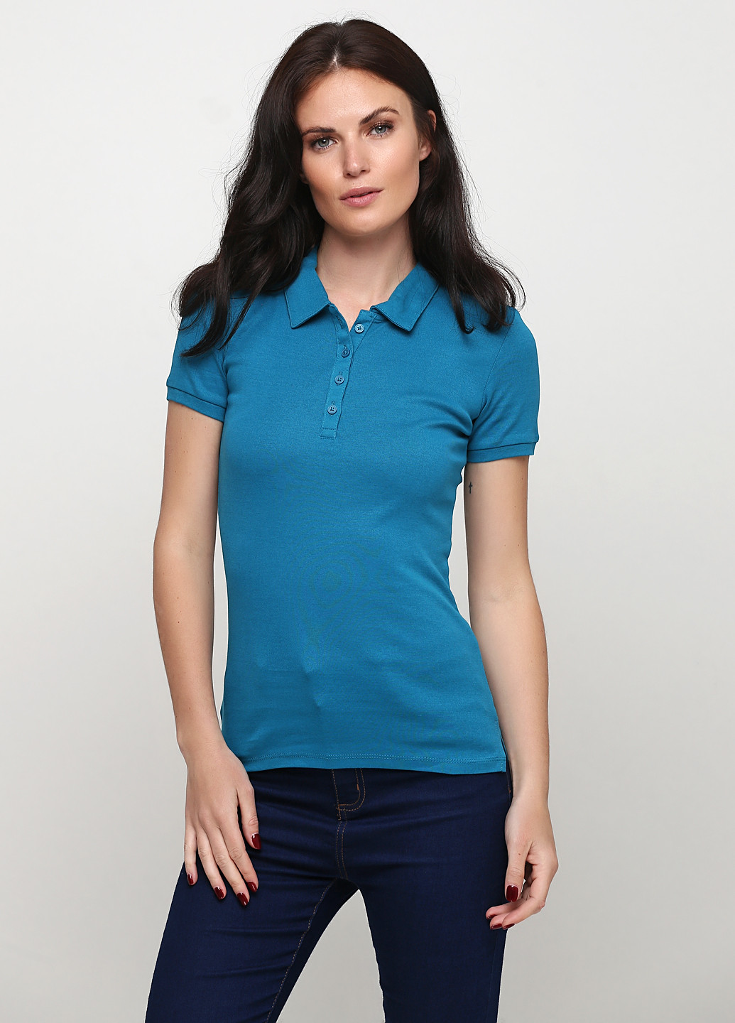 Цветная женская футболка-поло (2 шт.) C&A однотонная