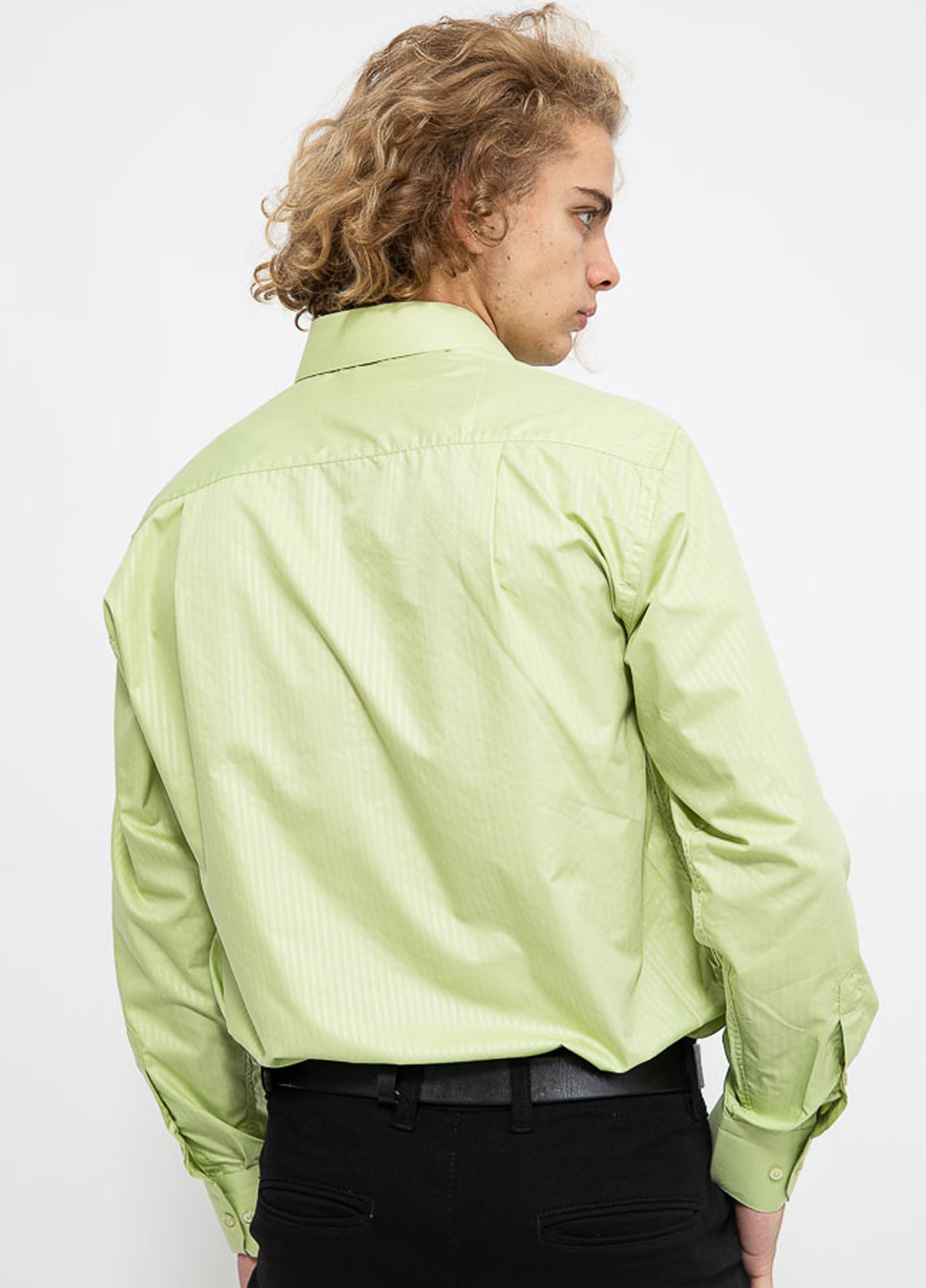 Салатовая кэжуал рубашка в полоску Ager