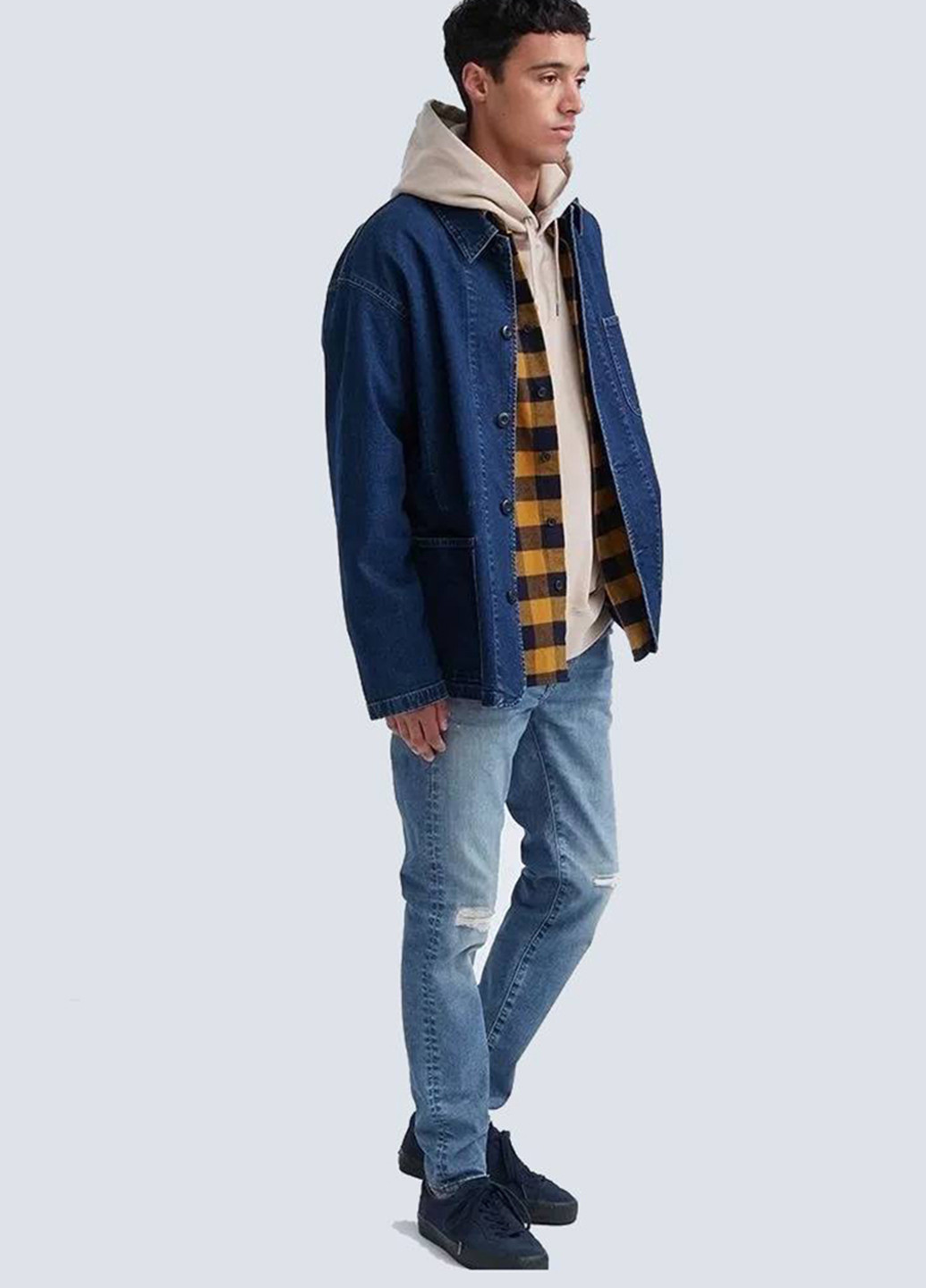 Синие демисезонные скинни джинсы Uniqlo