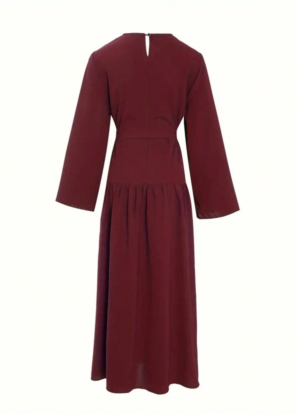 Бордова кежуал сукня з спідницею-сонце SHEIN однотонна
