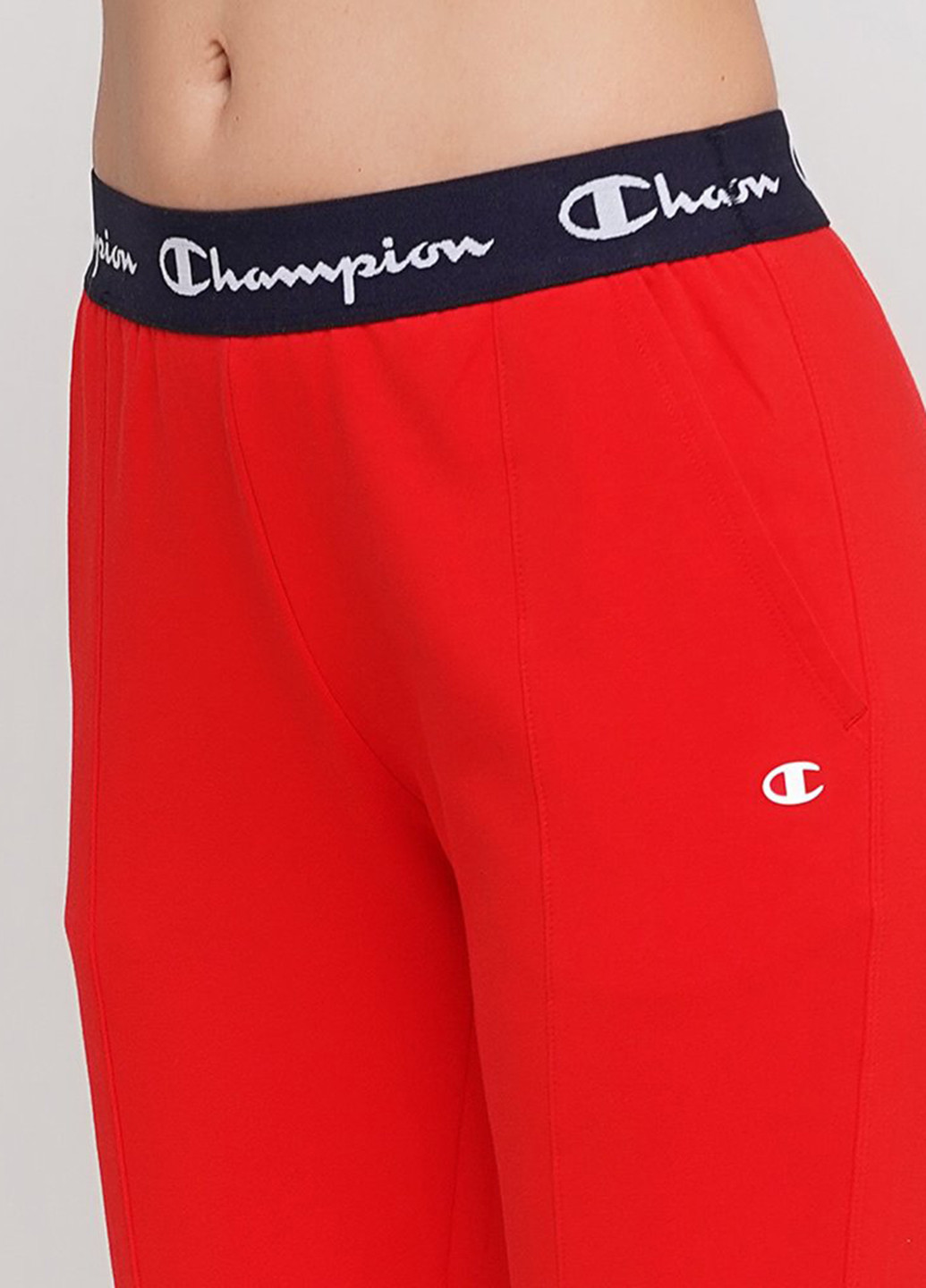 Красные спортивные демисезонные зауженные брюки Champion