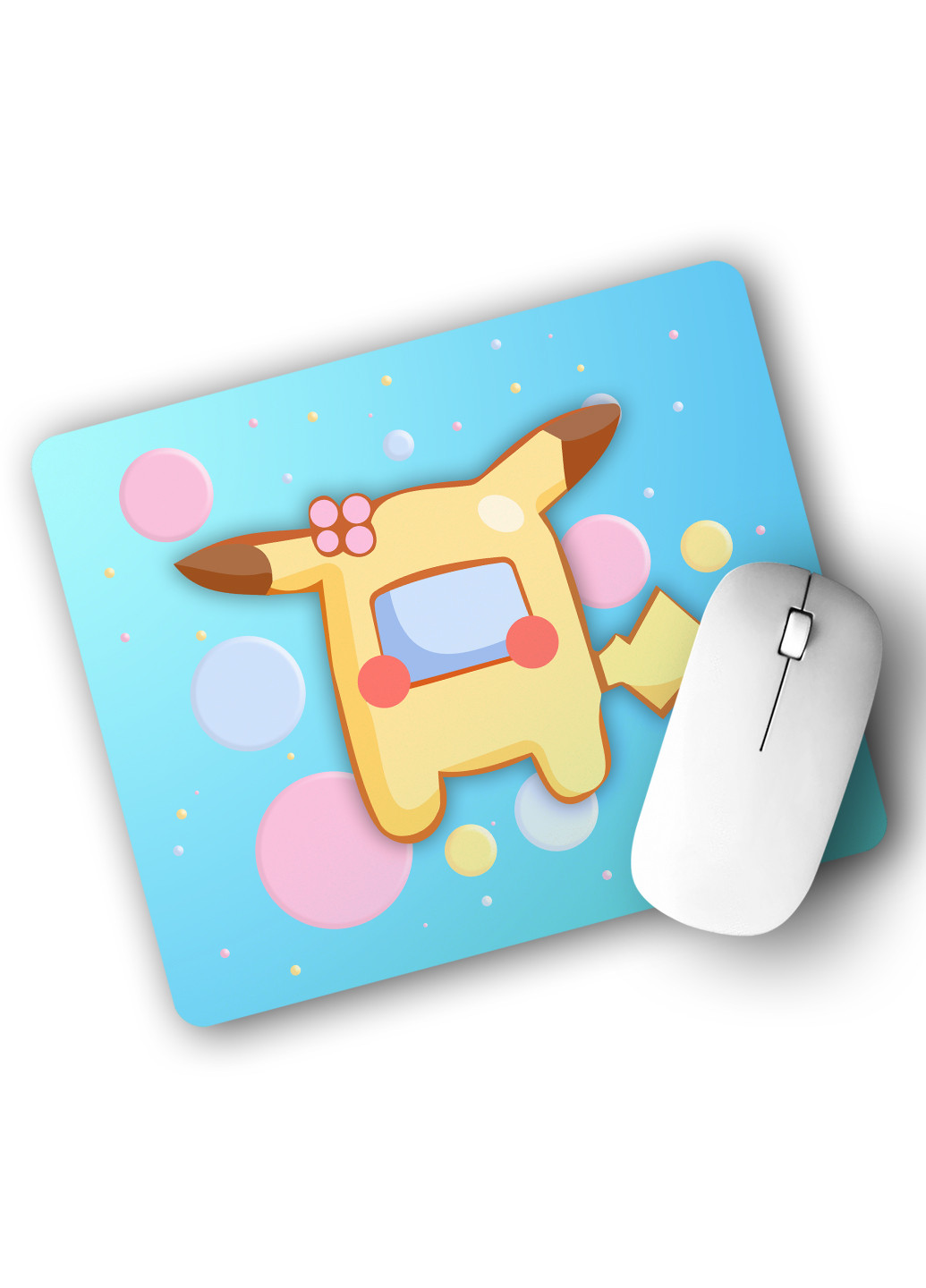 Килимок для мишки Амонг Ас Покемон Пікачу (Among Us Pokemon Pikachu) (25108-2419) 22х18 см MobiPrint (222995337)