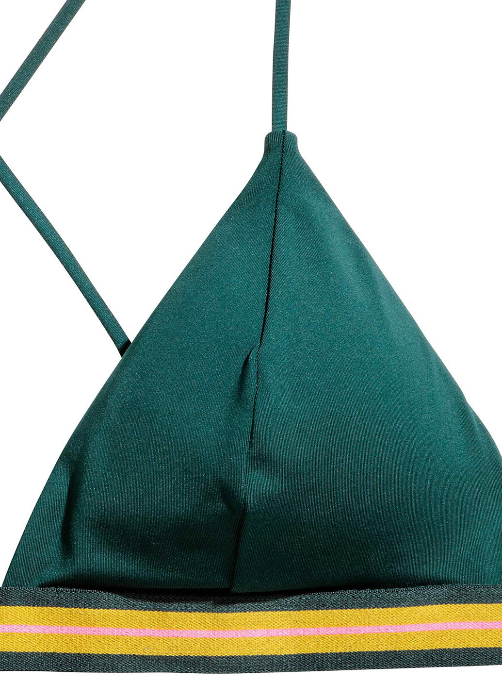Купальный лиф H&M бикини однотонный зелёный пляжный