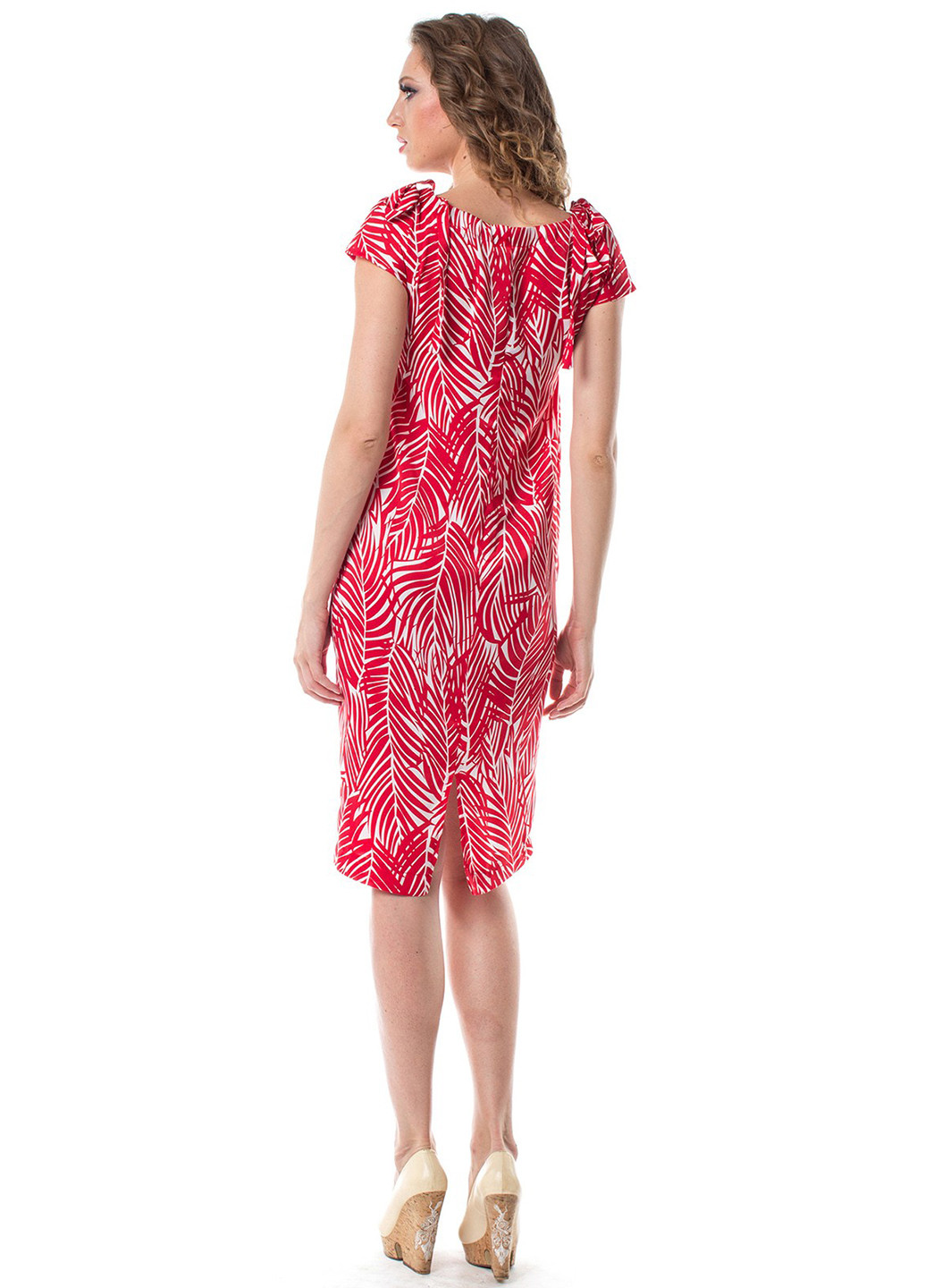 Червона кежуал платье OKS by Oksana Demchenko з квітковим принтом