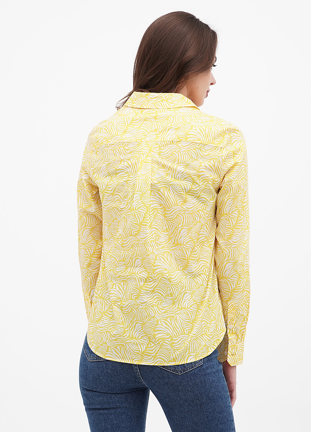 Желтая кэжуал рубашка с абстрактным узором Boden