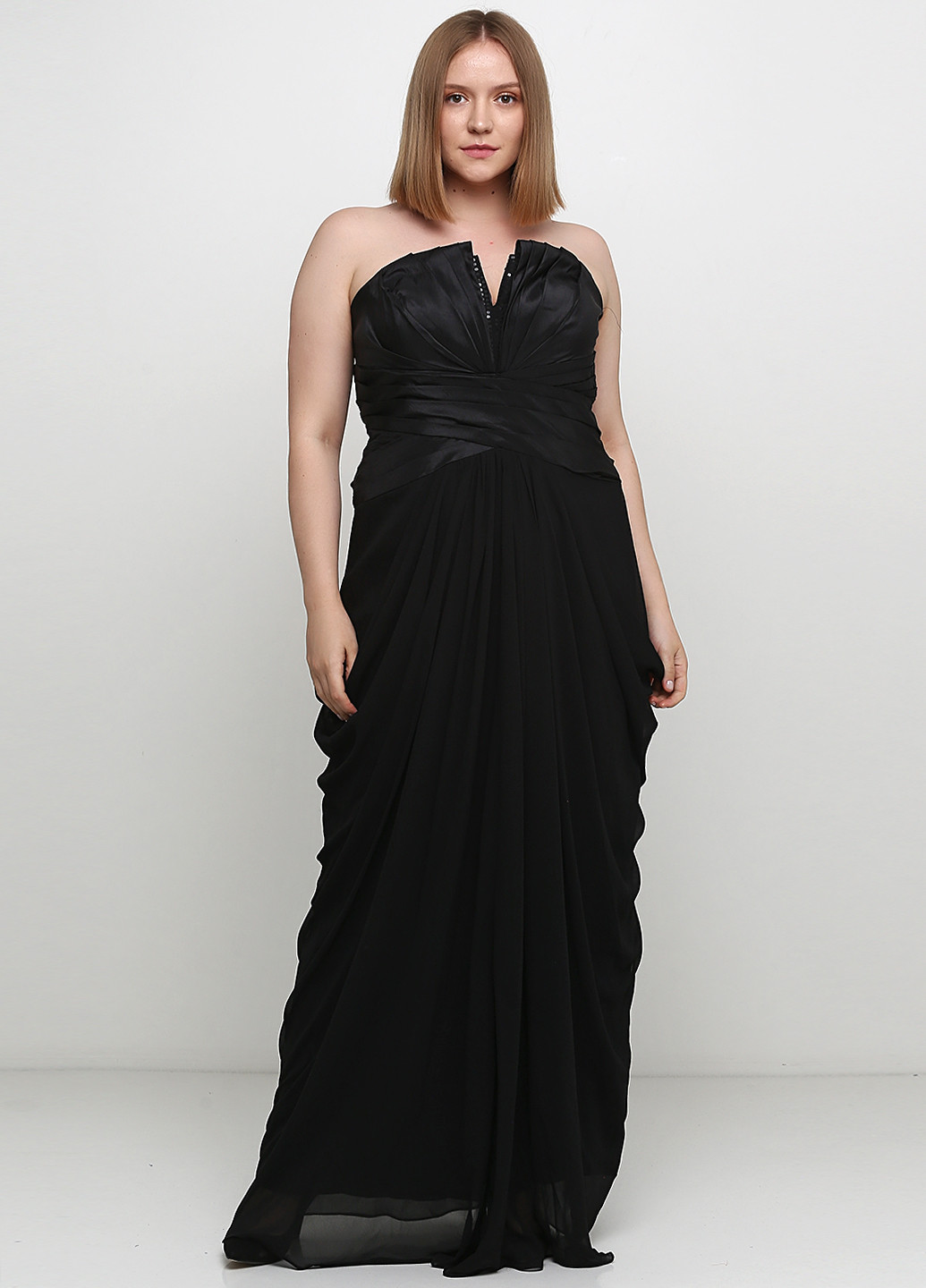 Черное вечернее платье в греческом стиле Heine однотонное