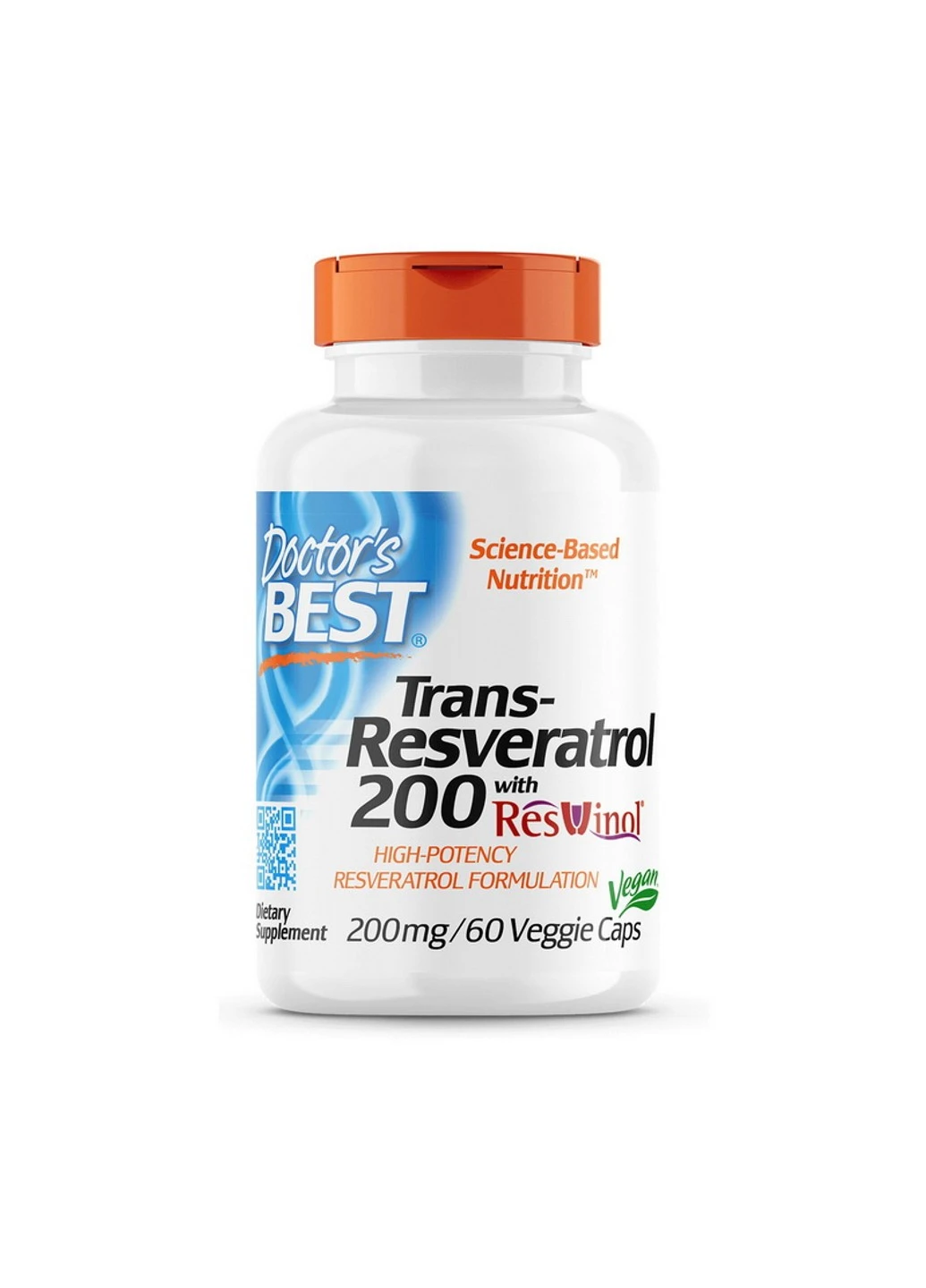 Ресвератрол Trans-Resveratrol 200 mg with Reswinol 60 капсул Doctor's Best (255407884)