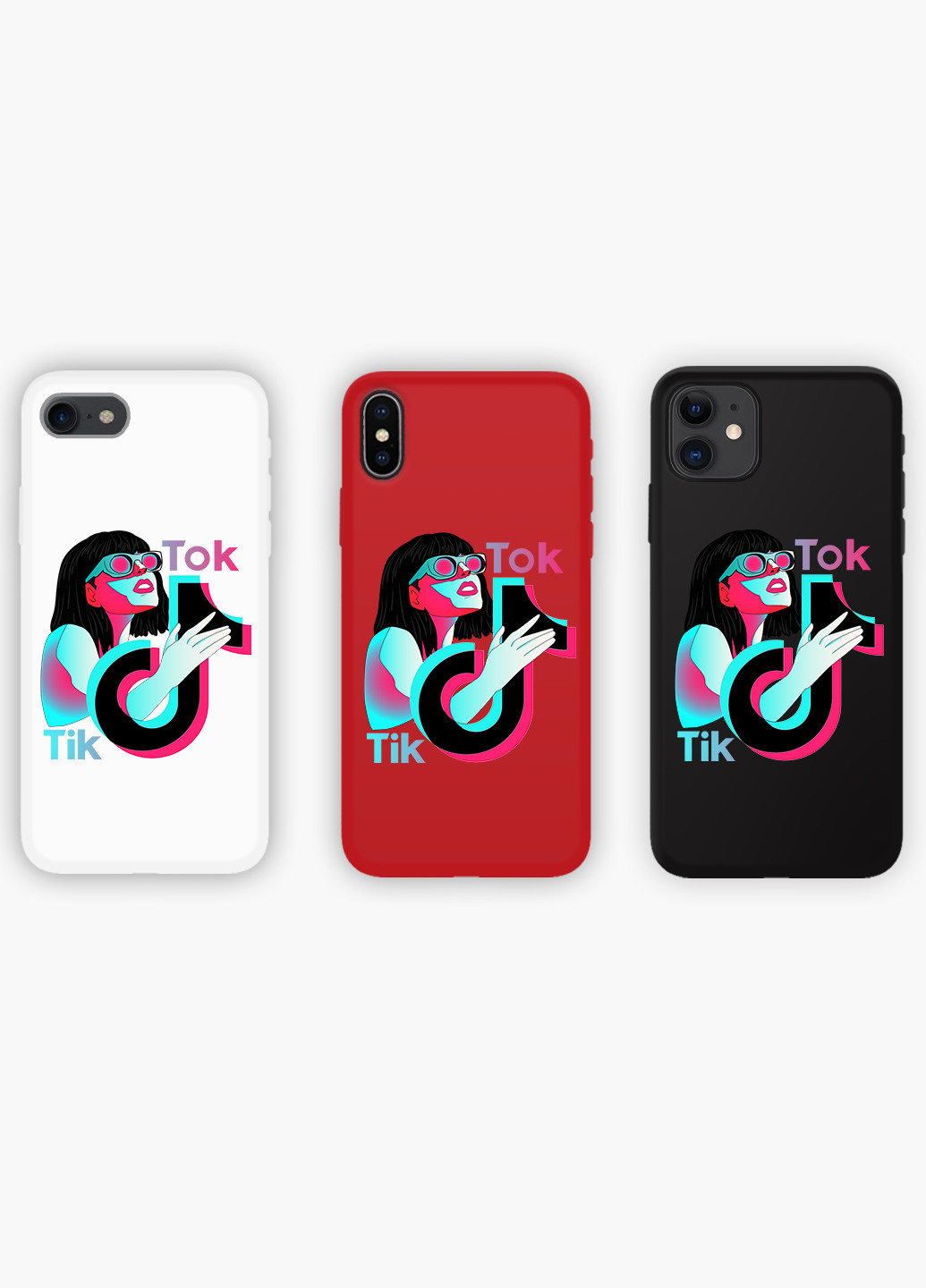 Чехол силиконовый Apple Iphone X ТикТок (TikTok) (6129-1647) MobiPrint (219517395)