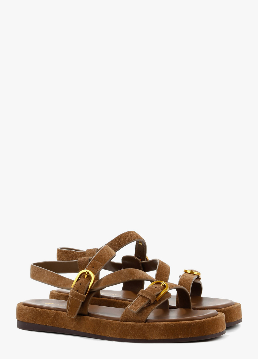 Коричневые босоножки Le'BERDES с ремешком с пряжкой