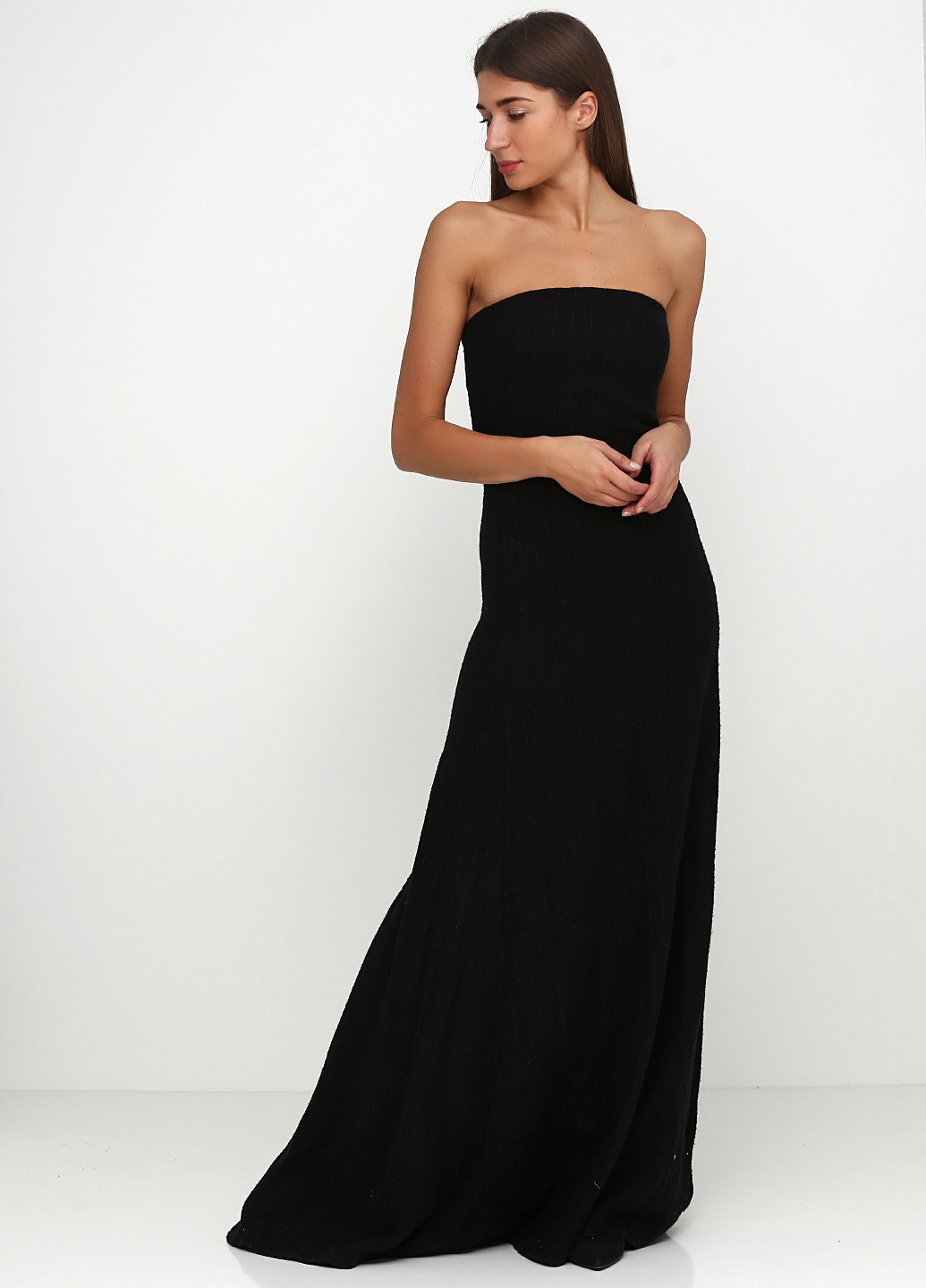 Черное коктейльное платье Ralph Lauren в полоску