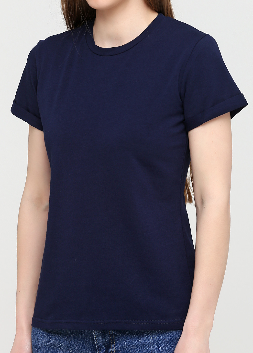 Темно-синяя летняя футболка женская 19ж441-24 лиловый с коротким рукавом Malta