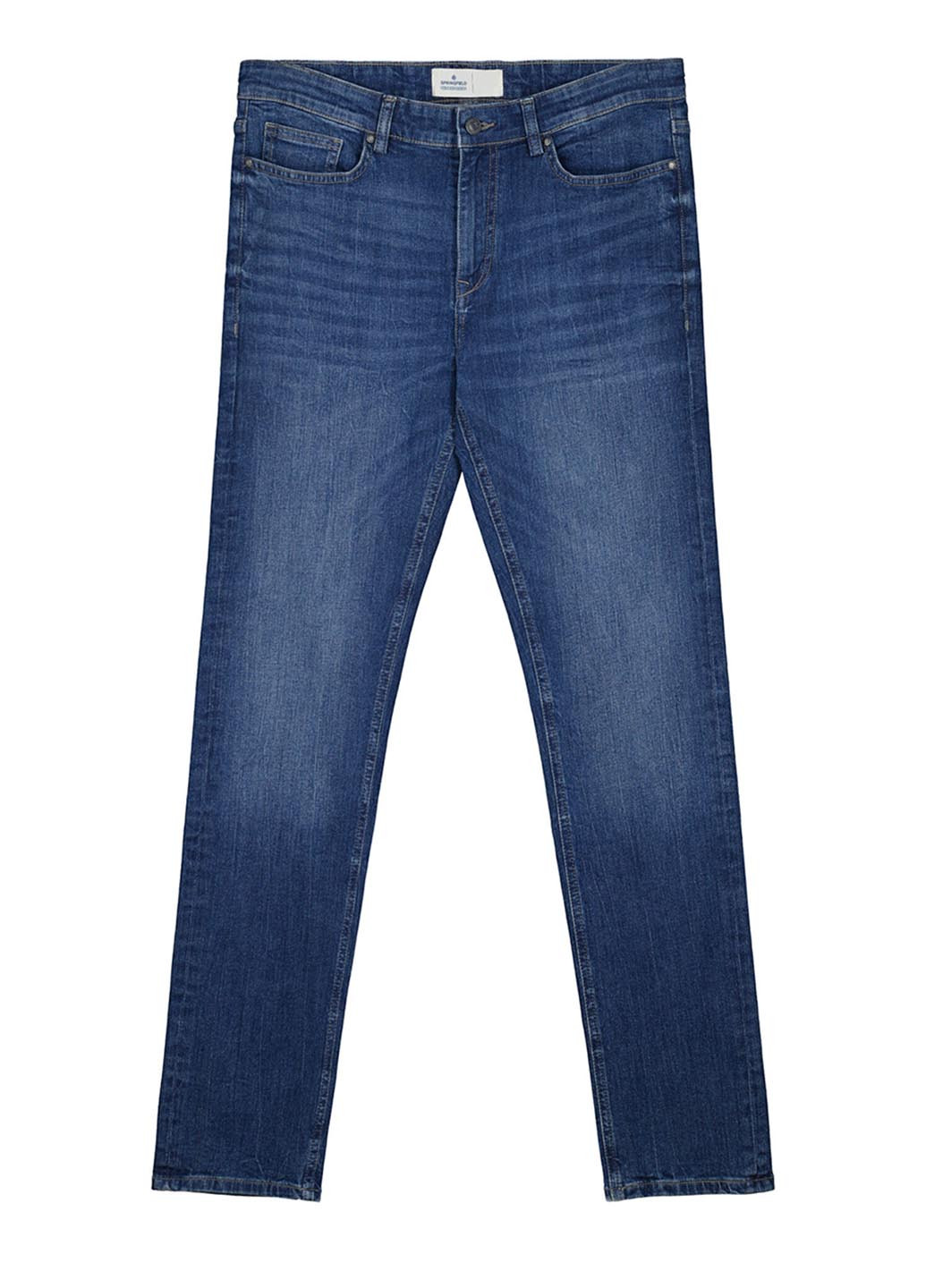 Голубые демисезонные слим, прямые джинсы Springfield