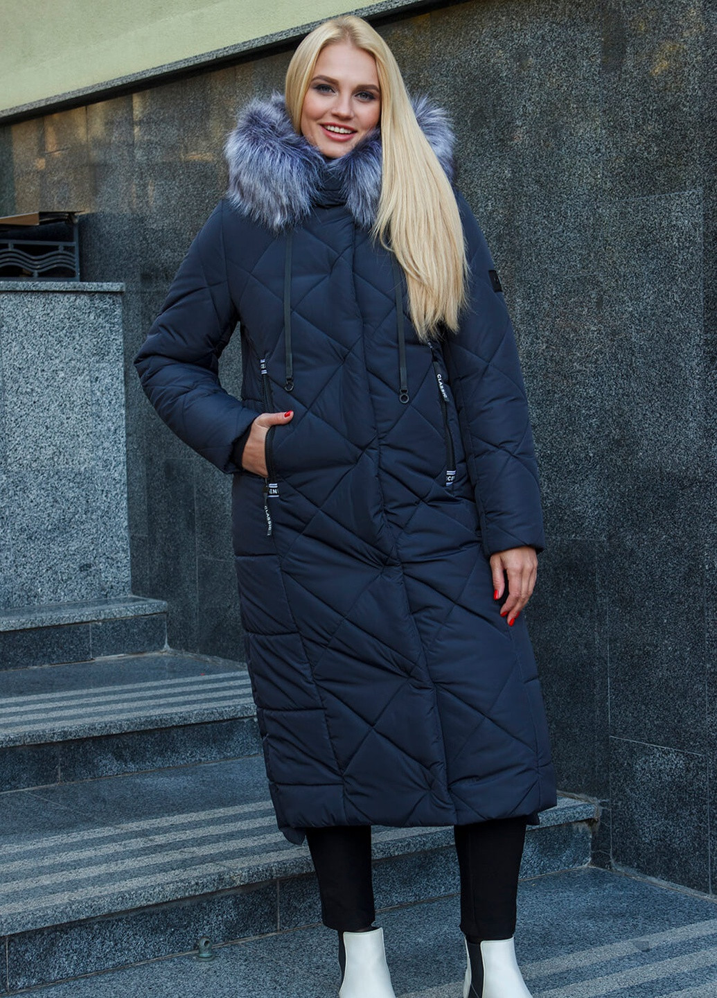 Синя зимня куртка-пальто stefaniya MioRichi