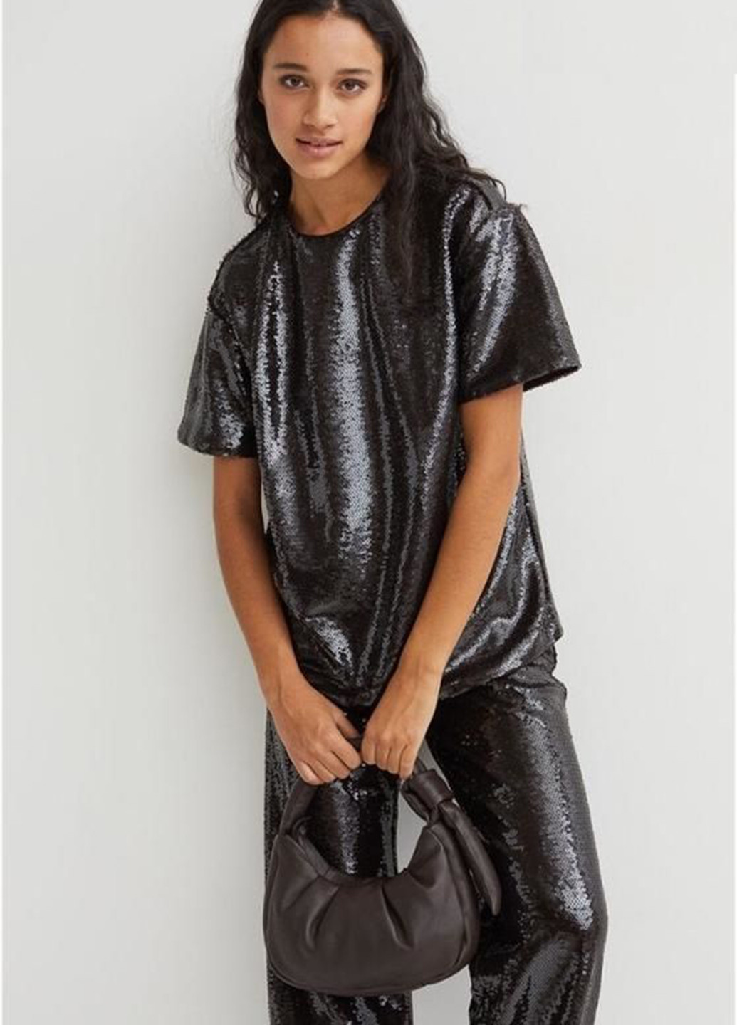 Тёмно-коричневая блуза H&M