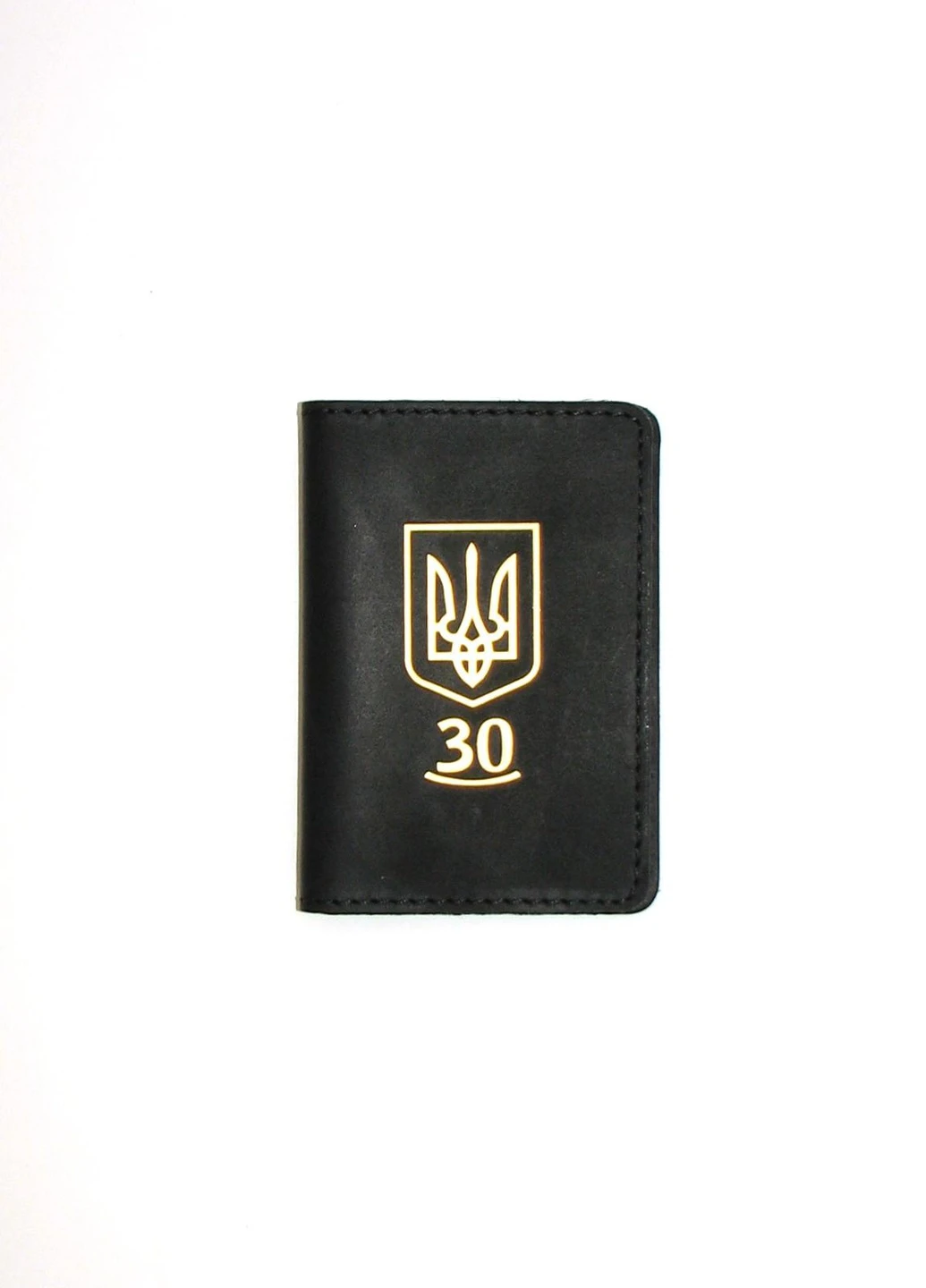 Мини обложка для документов (ID паспорт) черная Украина 30 лет DNK Leather (253932897)