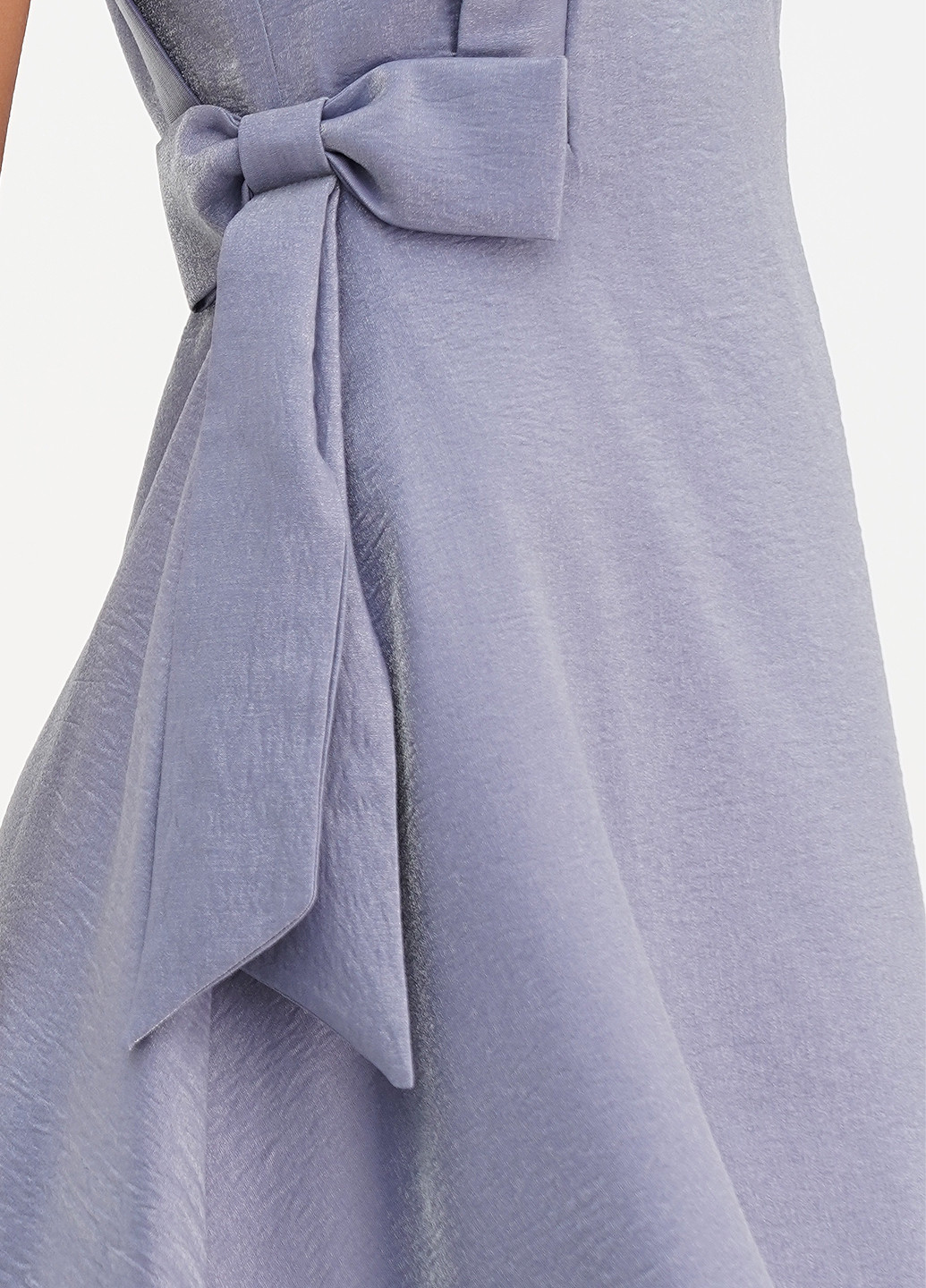 Серо-голубое коктейльное платье клеш Of White однотонное