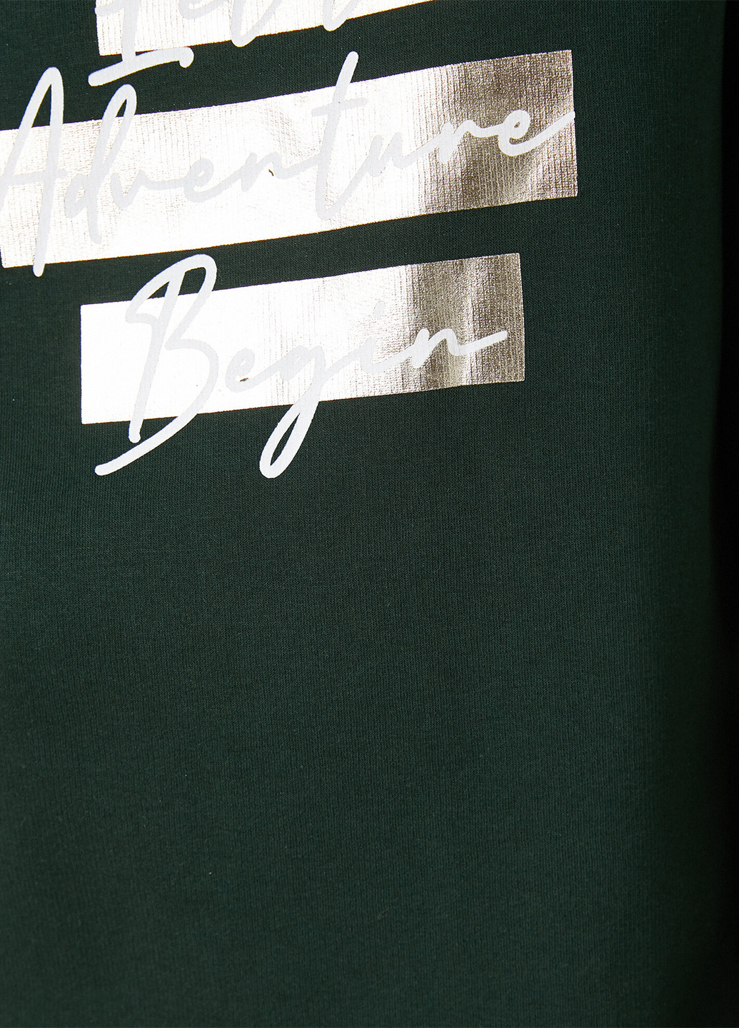 Свитшот KOTON - Прямой крой надпись темно-зеленый кэжуал хлопок - (208436788)