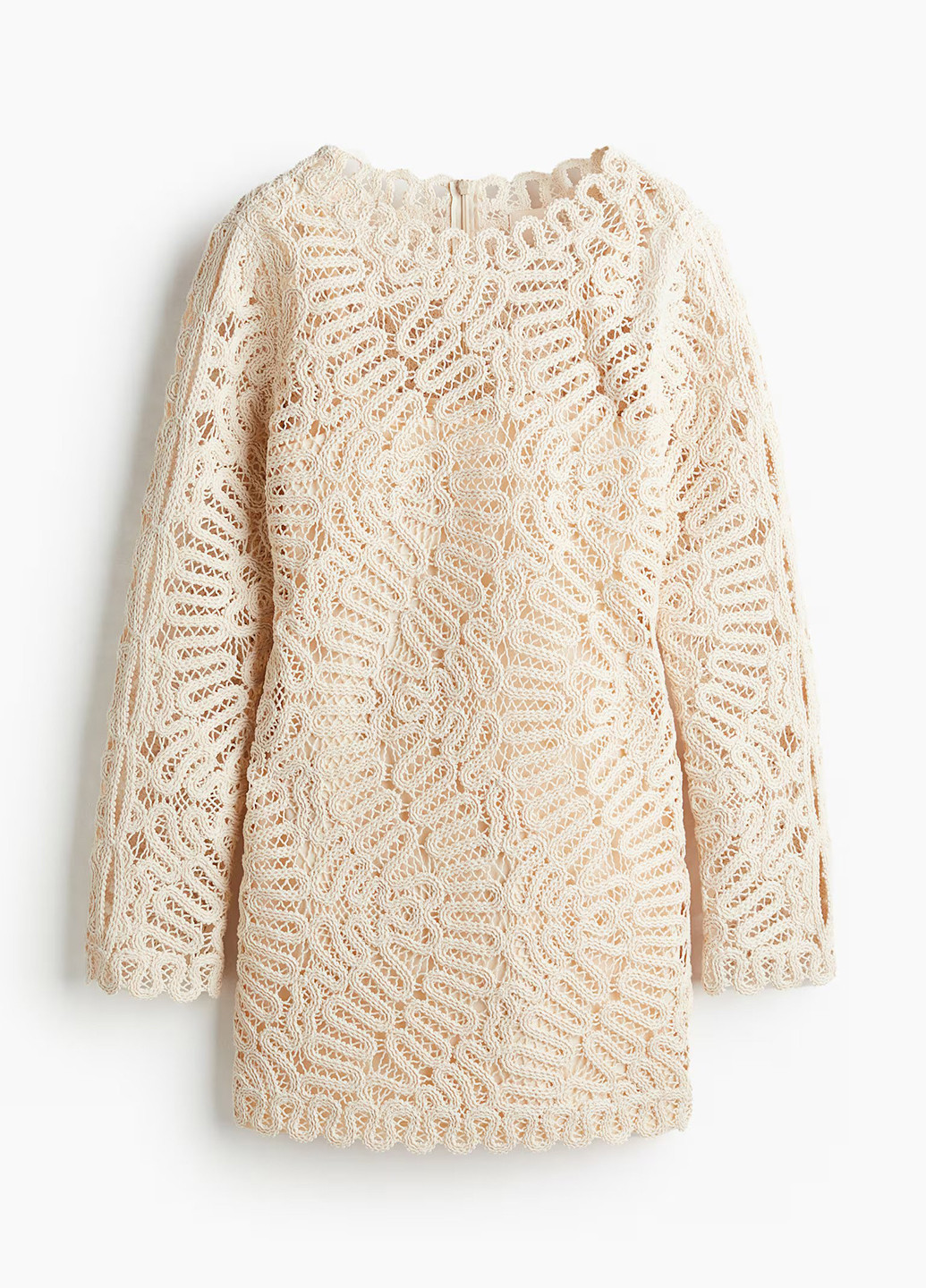 Светло-бежевое кэжуал платье а-силуэт H&M однотонное