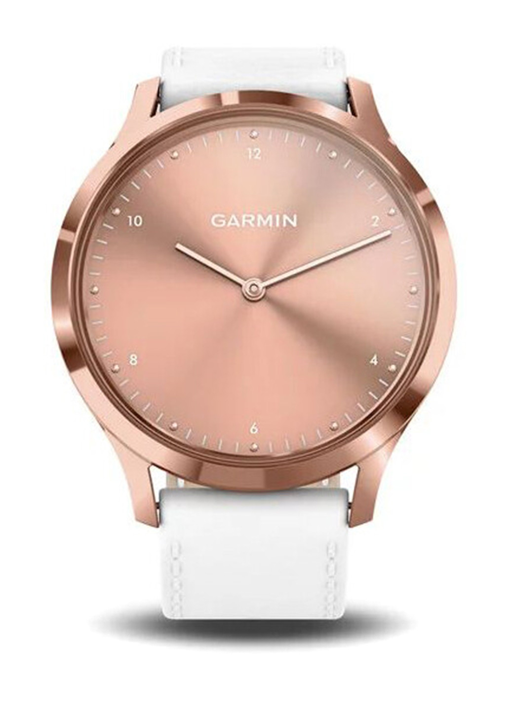 Смарт-часы Garmin vivomove hr premium 18k rose gold pvd stainless steel case with white italian leather band (151426583)