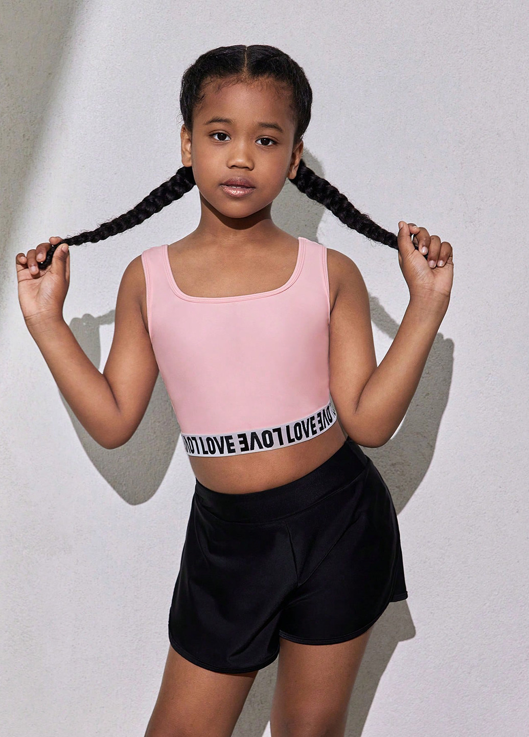 Розовый летний костюм (топ, шорты) SHEIN