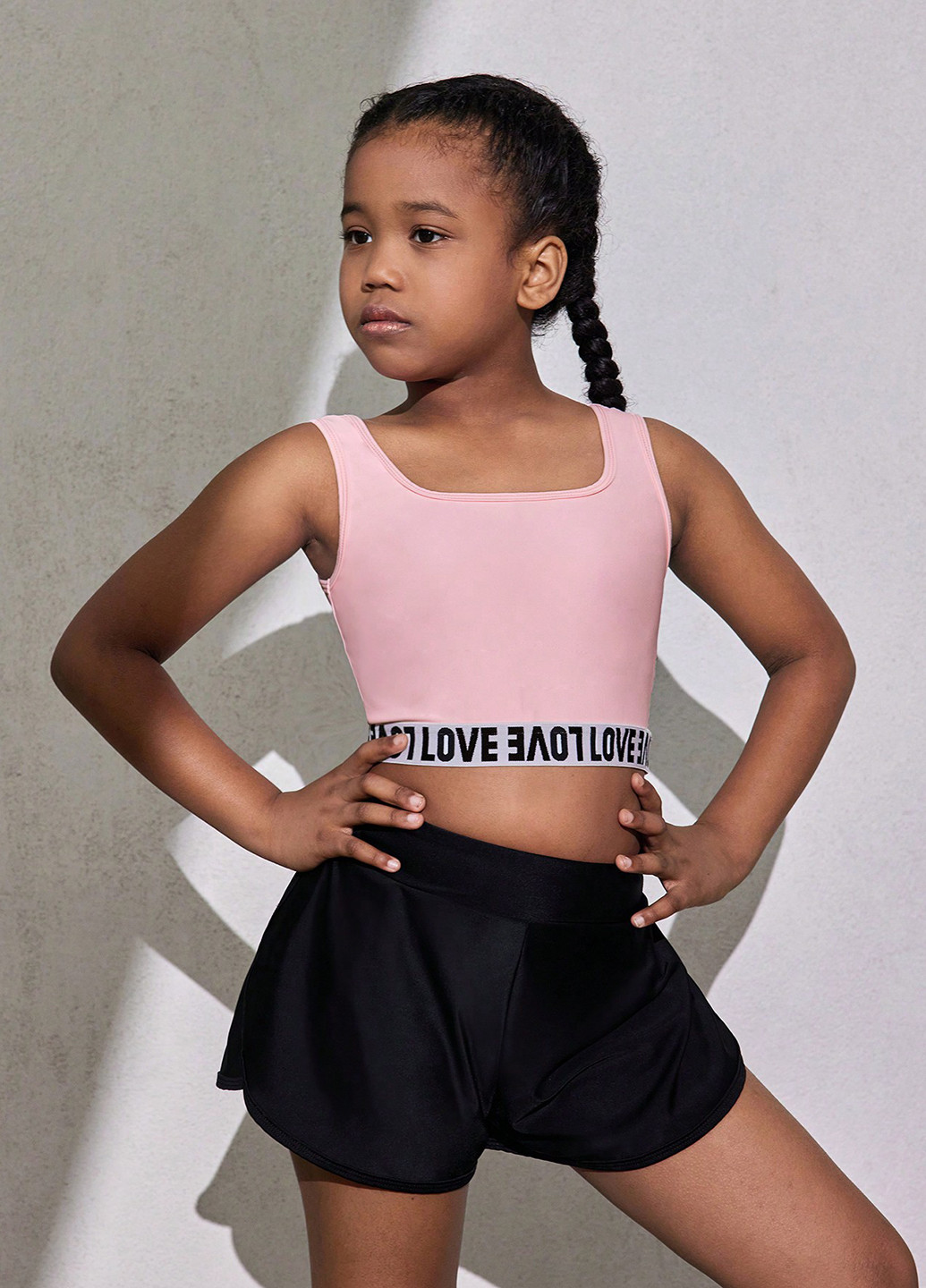 Розовый летний костюм (топ, шорты) SHEIN