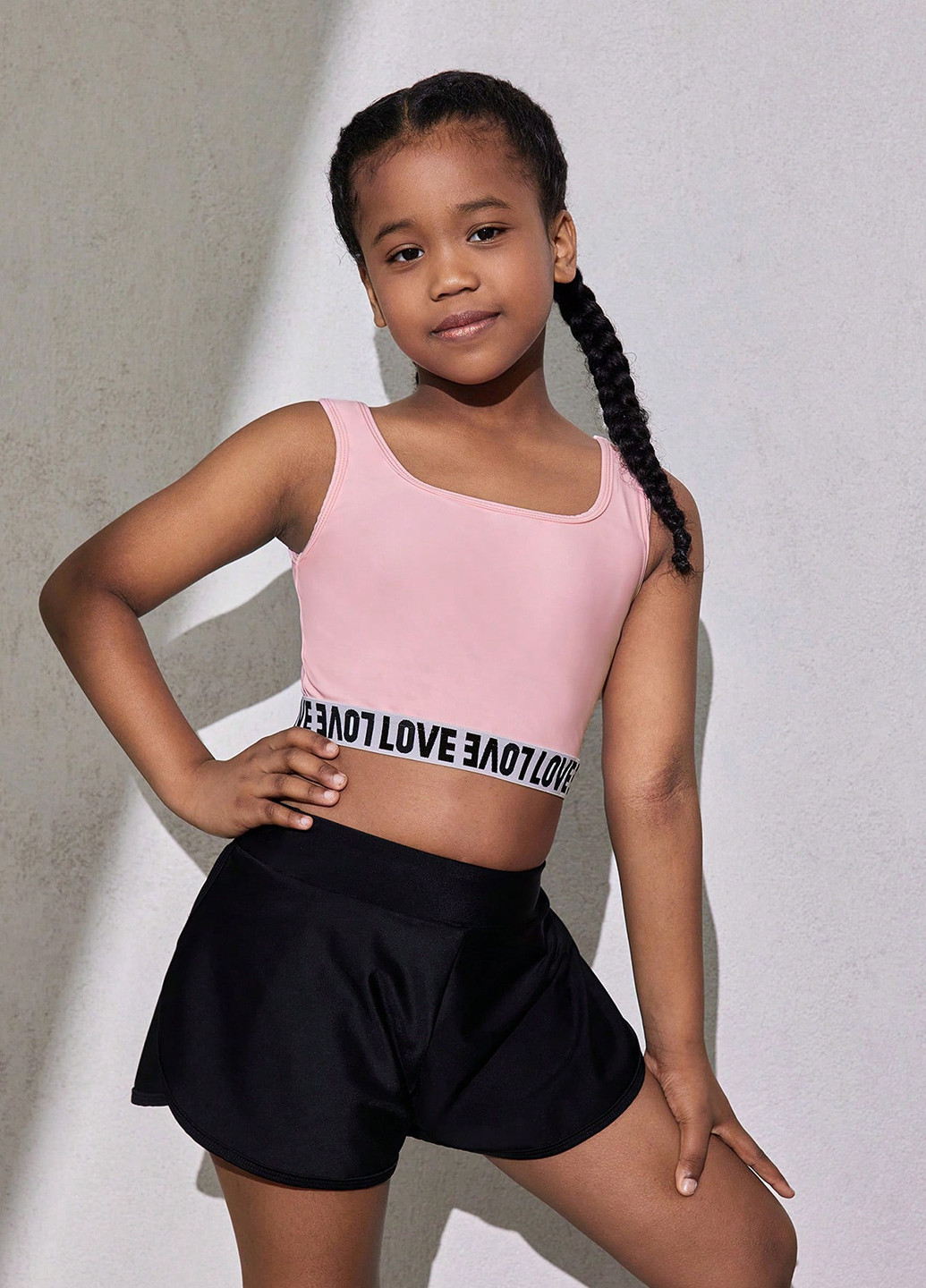 Розовый летний костюм (топ, шорты) SHEIN