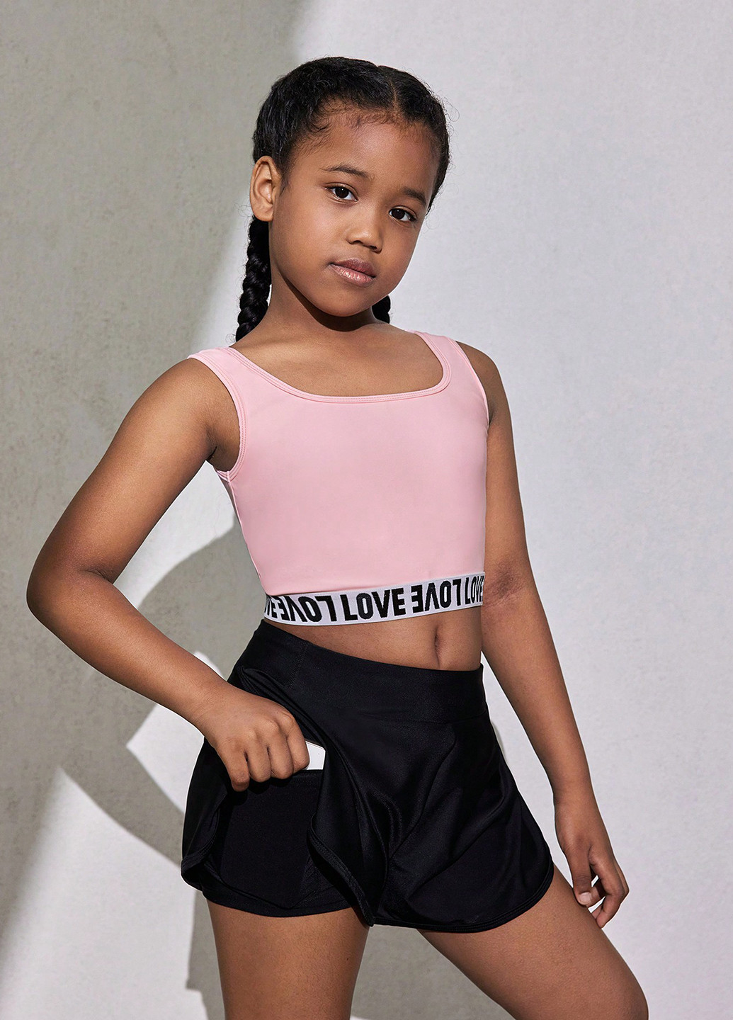 Розовый летний костюм (топ, шорты) SHEIN