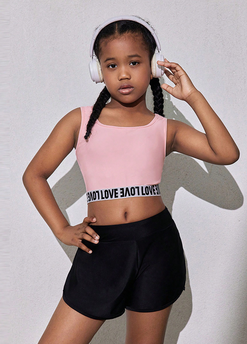 Розовый летний костюм (топ, шорты) SHEIN