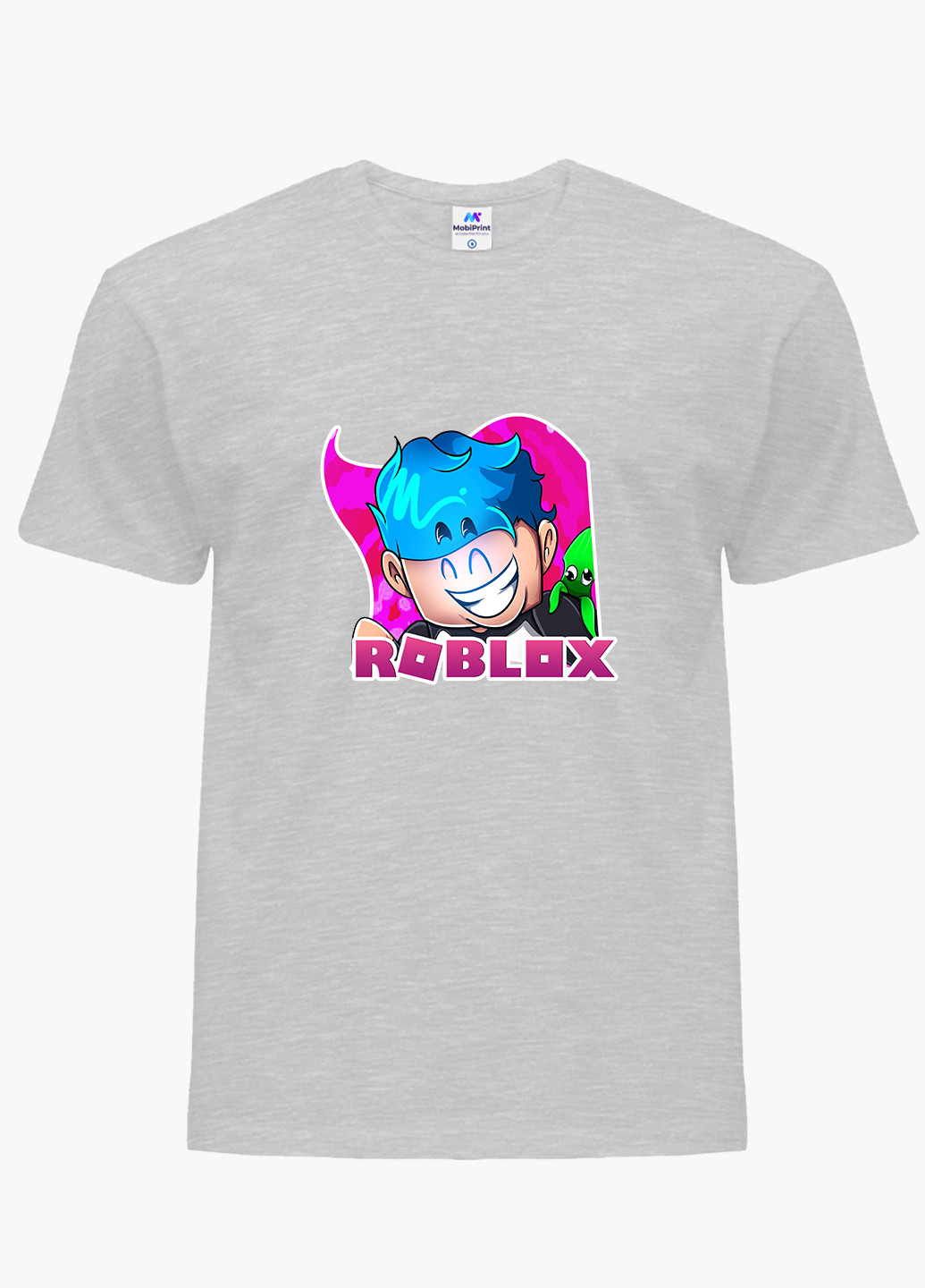 Светло-серая демисезонная футболка детская роблокс (roblox)(9224-1223) MobiPrint