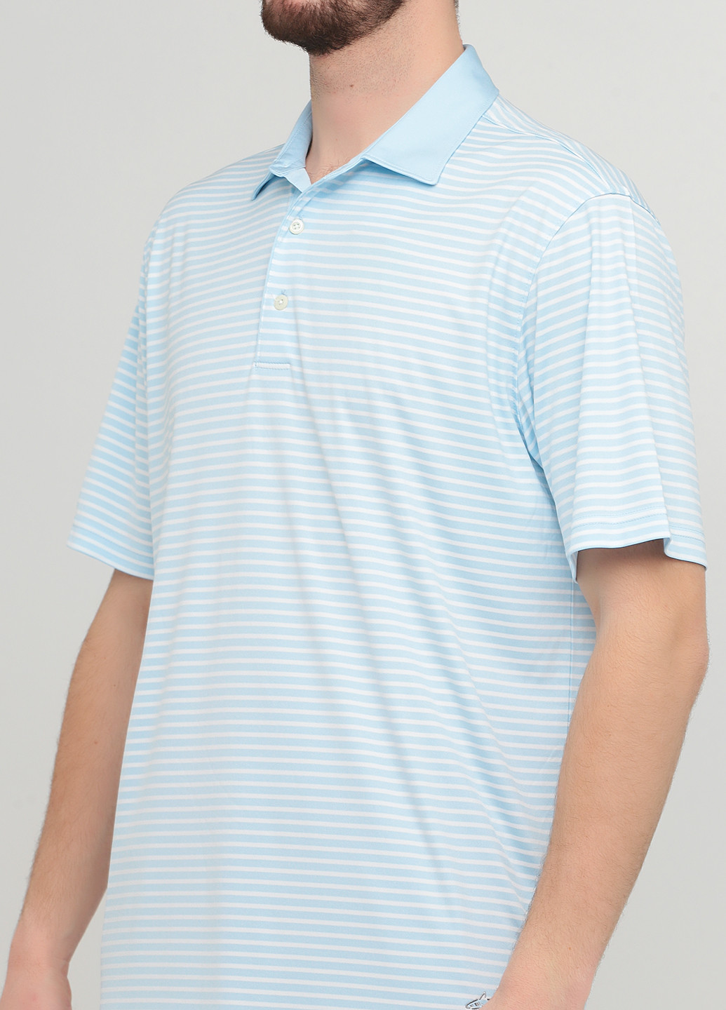 Светло-голубой футболка-поло для мужчин Greg Norman в полоску