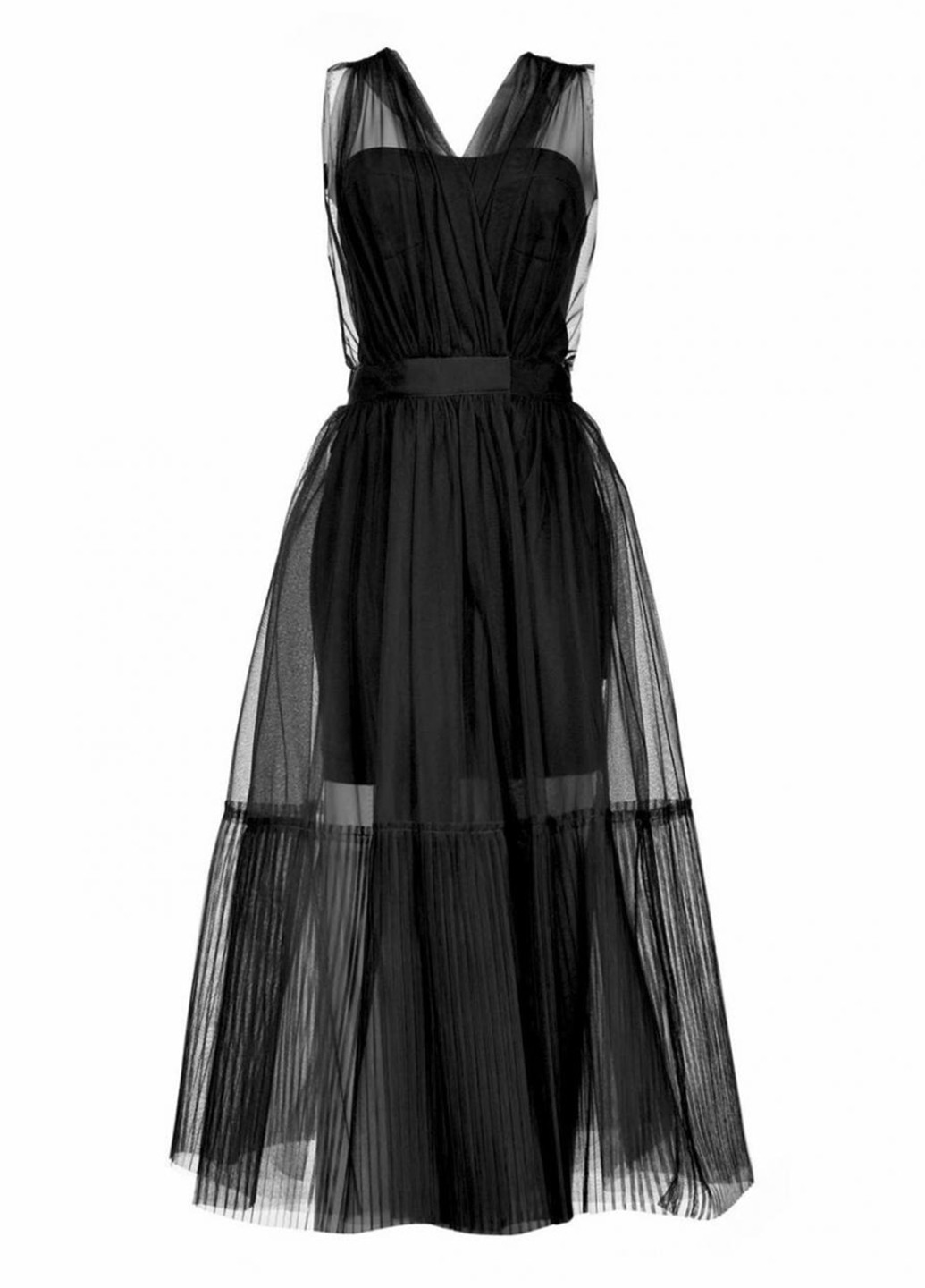 Черное вечернее платье на запах, плиссированное Pinko однотонное