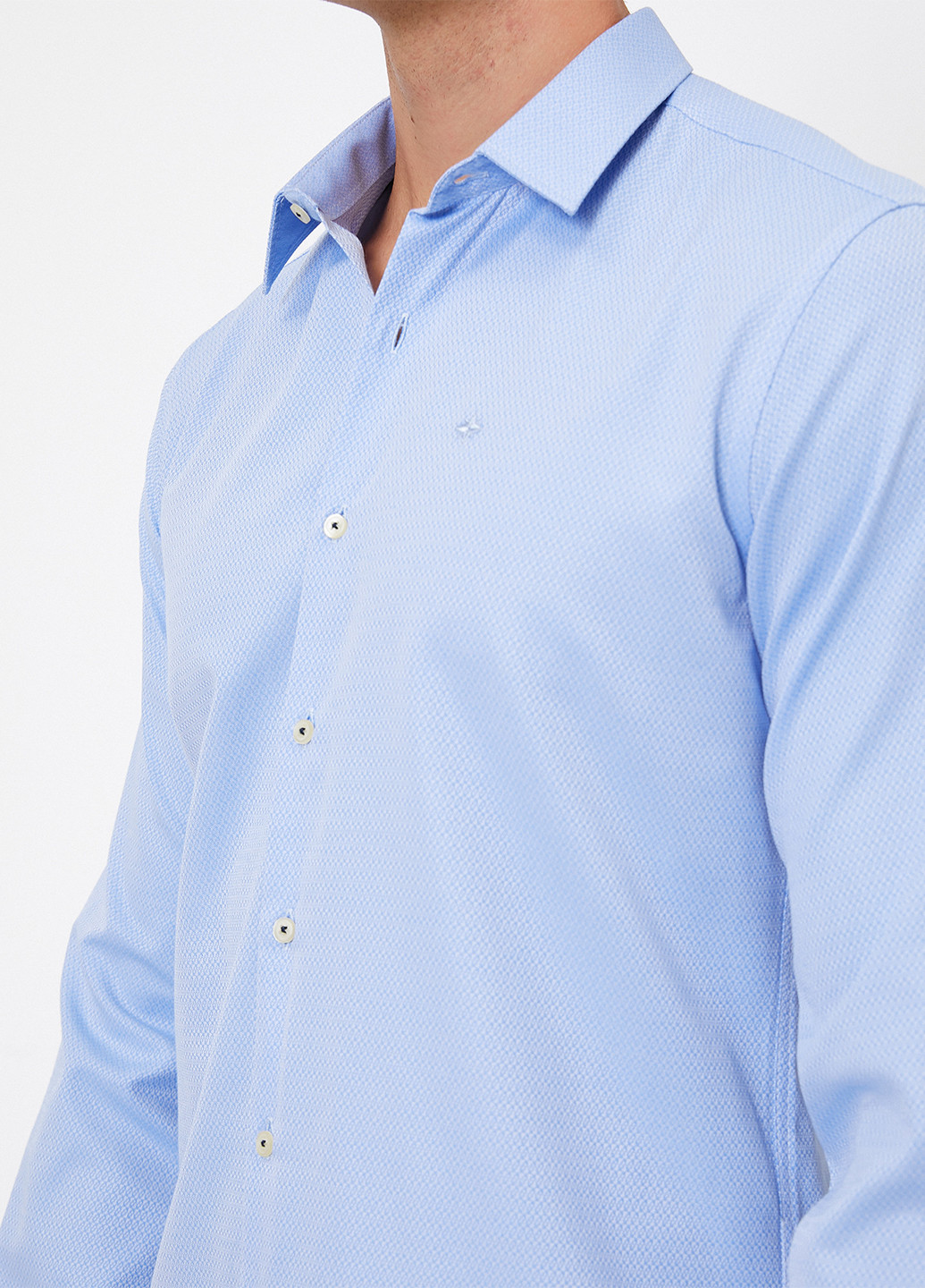 Голубой классическая рубашка с абстрактным узором KOTON