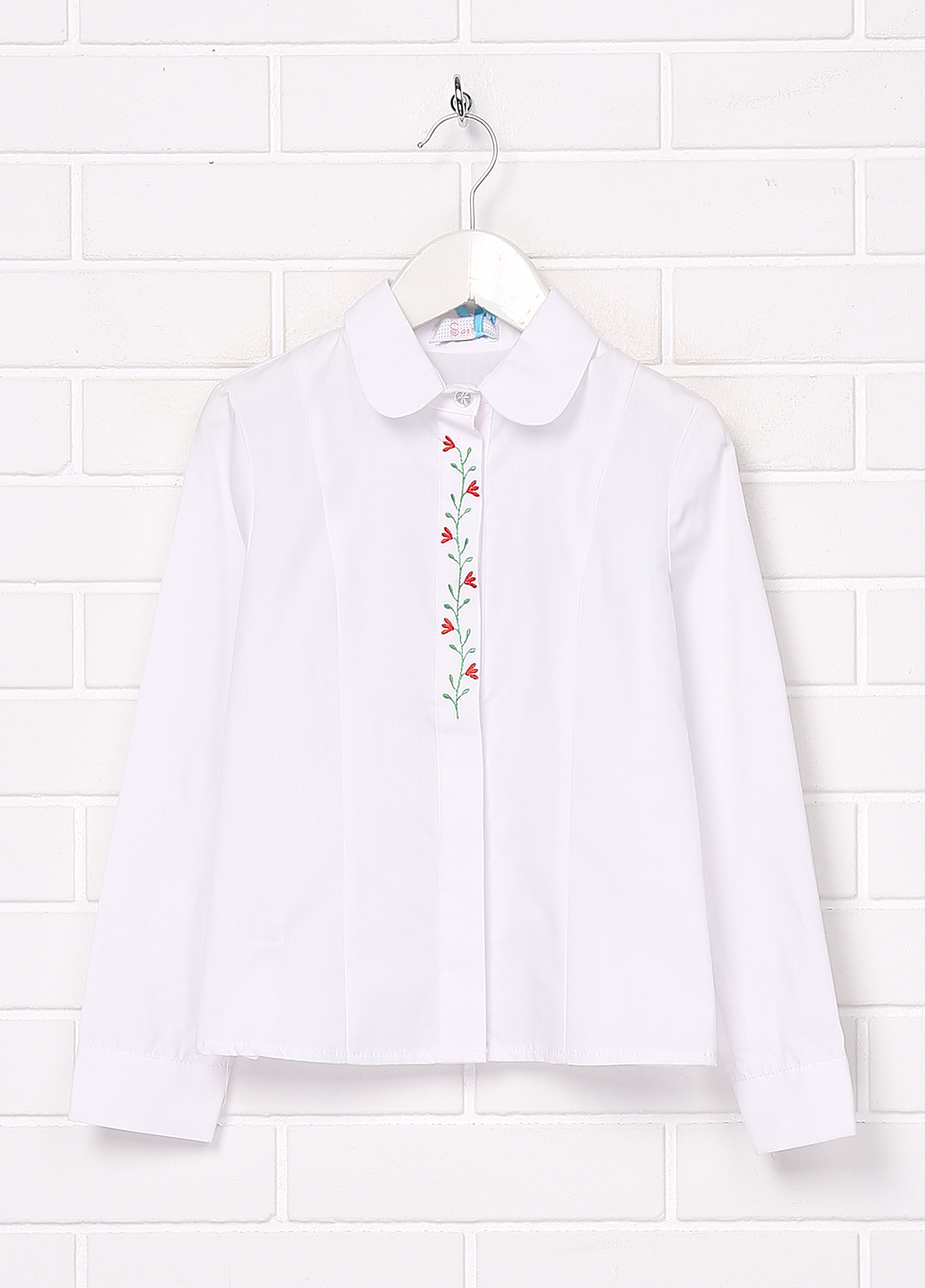 Белая цветочной расцветки блузка Sasha демисезонная