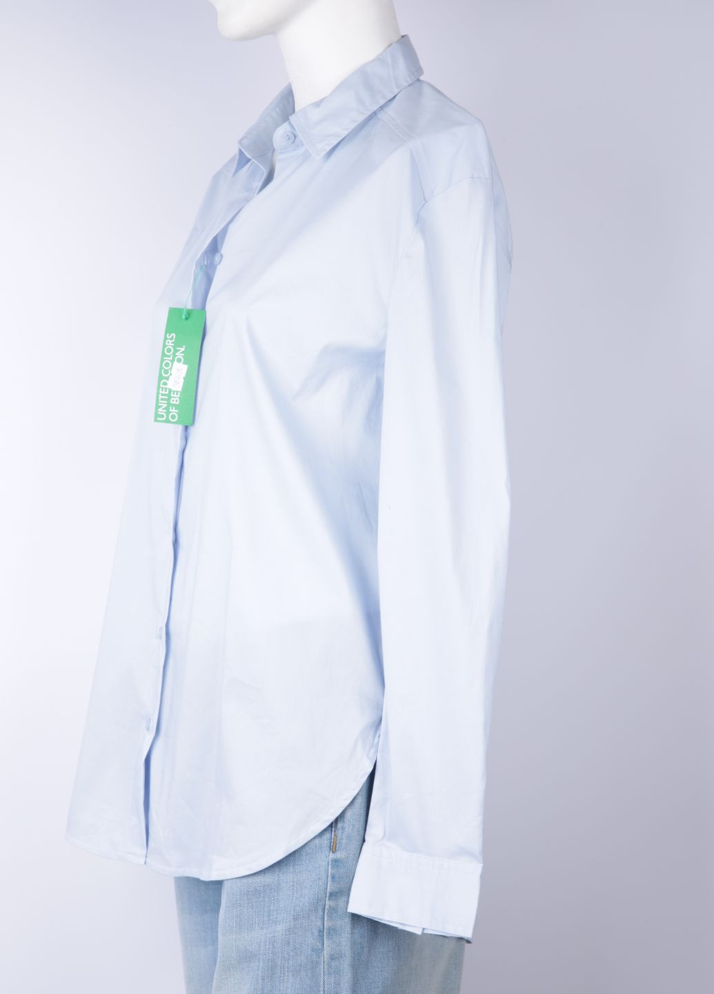 Светло-голубой кэжуал рубашка однотонная United Colors of Benetton