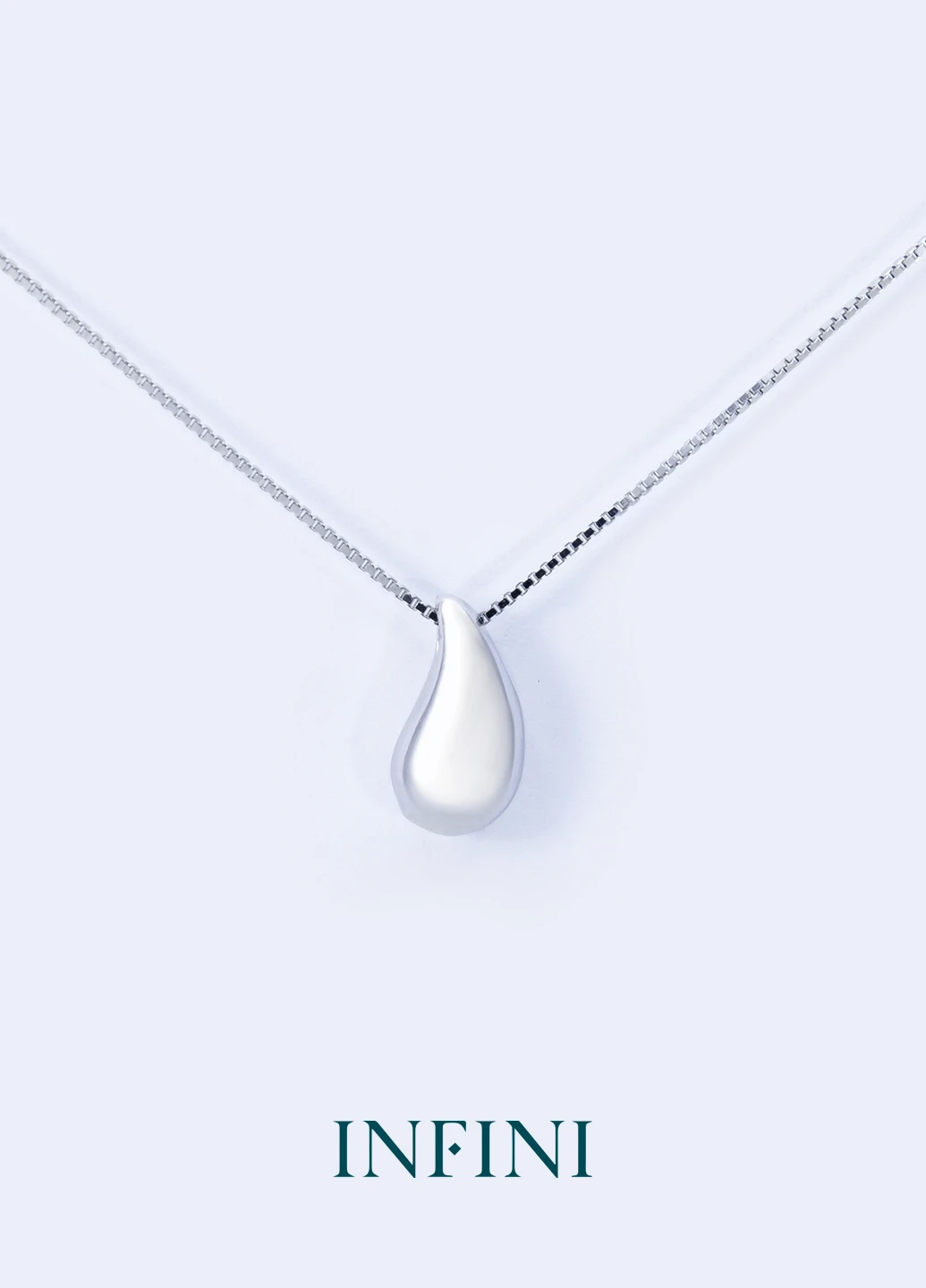 Колье (ожерелье) серебряное Infini с каплей (246531096)