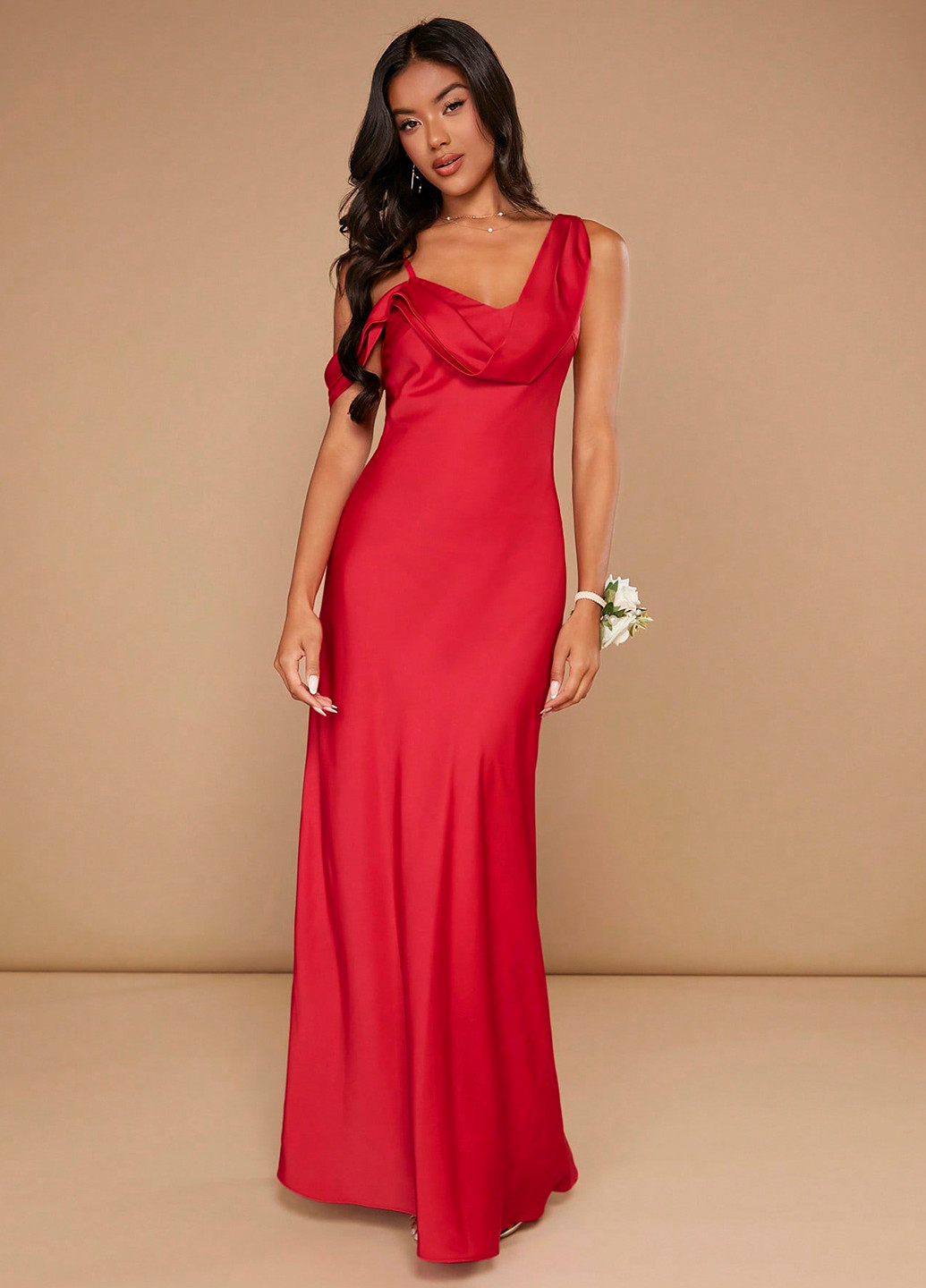 Красное праздничный платье а-силуэт SHEIN однотонное