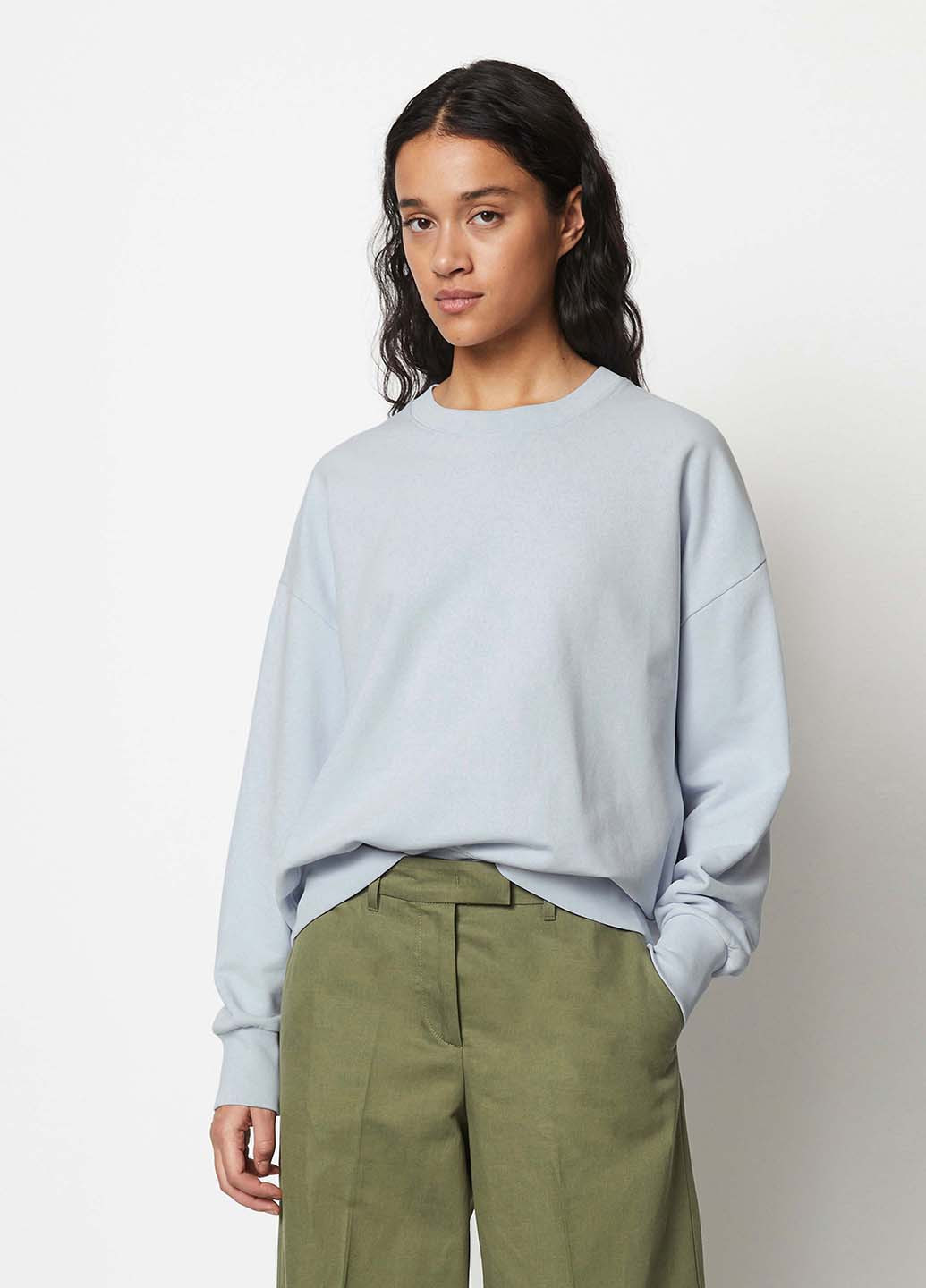 Світло-блакитний світшот Marc O'Polo логотип без декору (330382972)