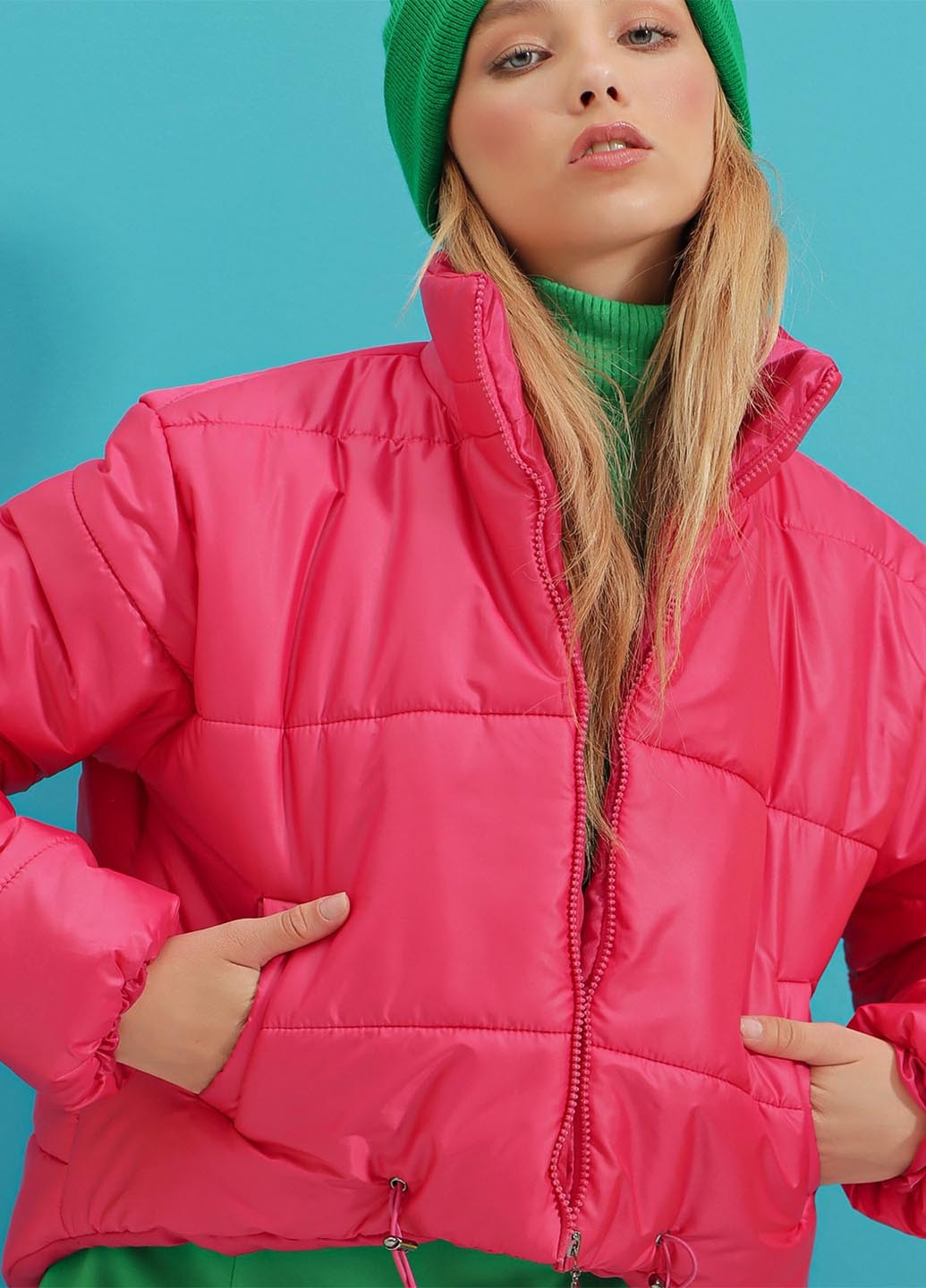Рожева демісезонна куртка Trend Alacati Stili