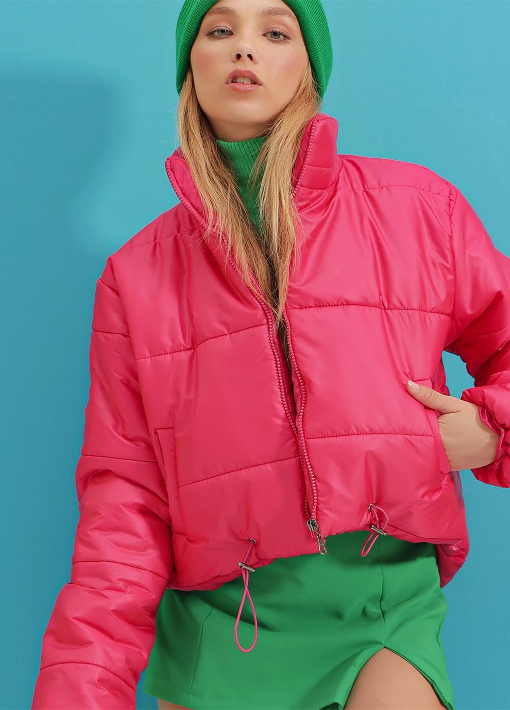 Рожева демісезонна куртка Trend Alacati Stili