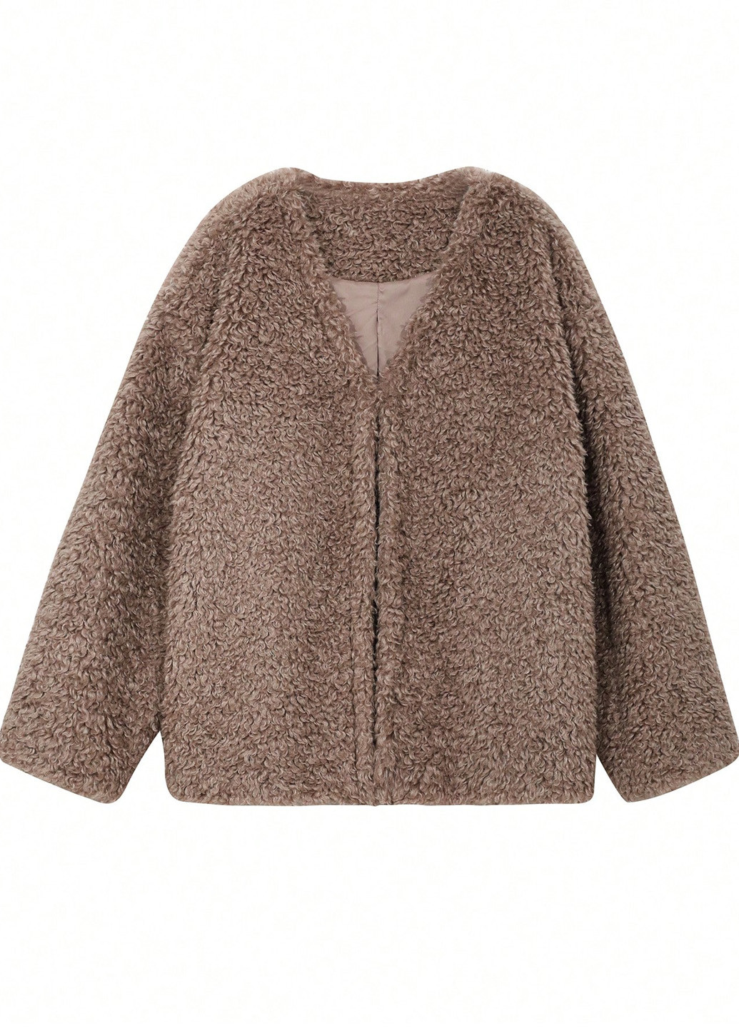 Темно-бежевый демисезонный кардиган SHEIN