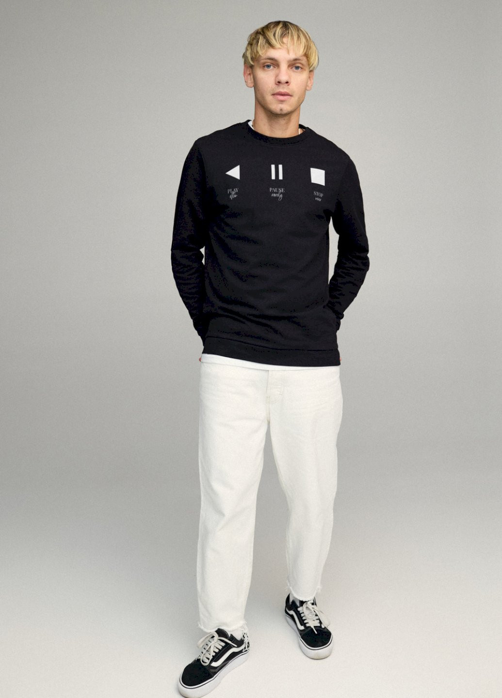 Чорний свитшот мужской basic /no flis/ YAPPI малюнок (254557393)