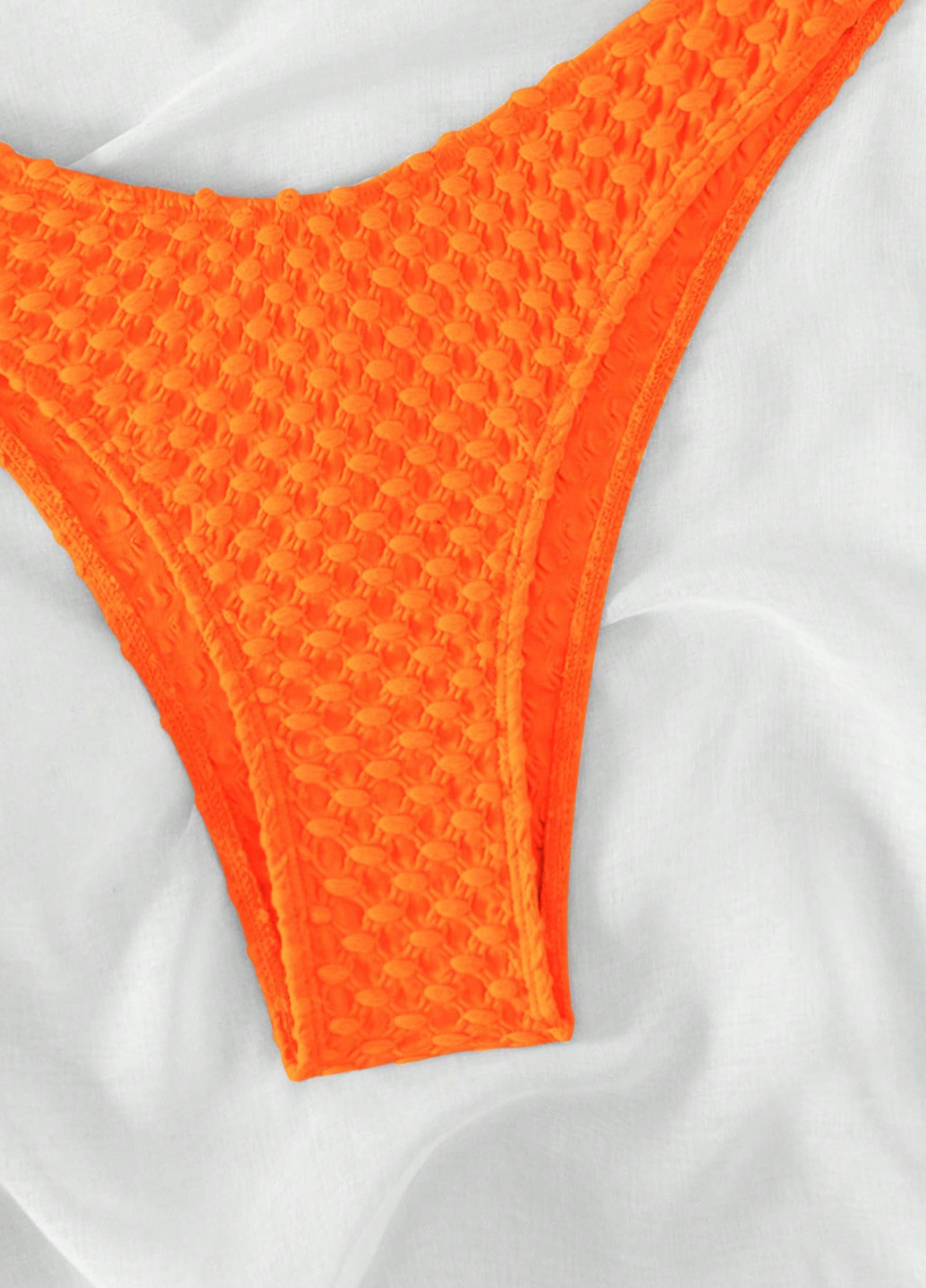 Оранжевый летний купальник (лиф, трусики) бандо, раздельный SHEIN