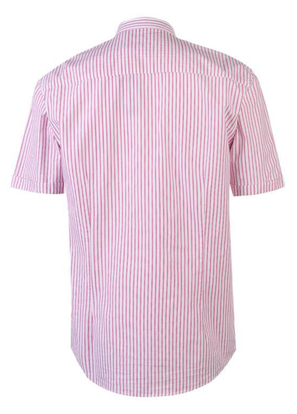 Розовая кэжуал рубашка в полоску Pierre Cardin с коротким рукавом