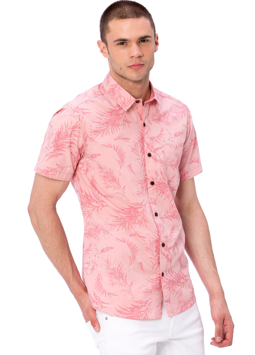 Розовая кэжуал рубашка с рисунком LC Waikiki