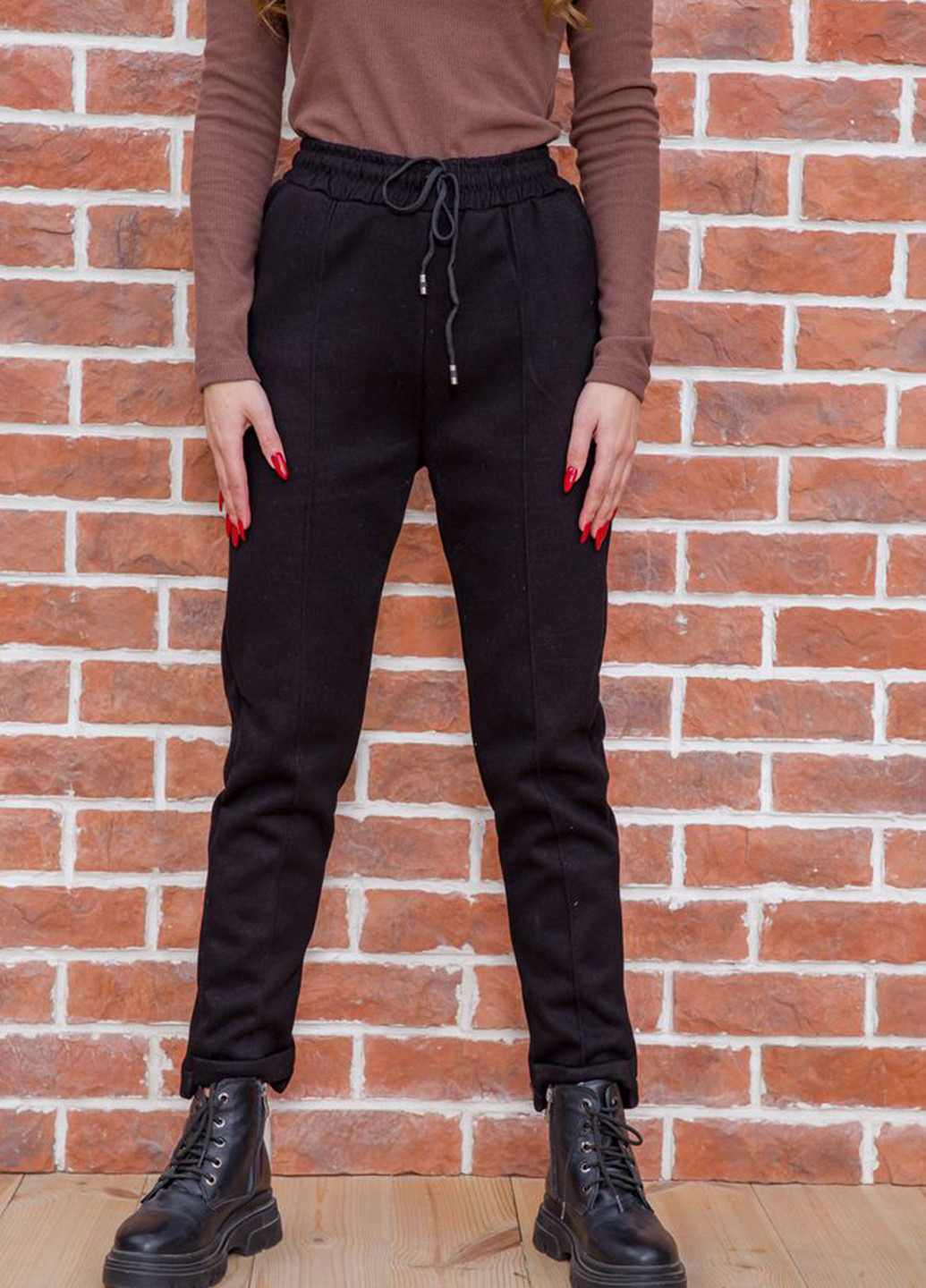 Черные кэжуал демисезонные укороченные, зауженные брюки Ager
