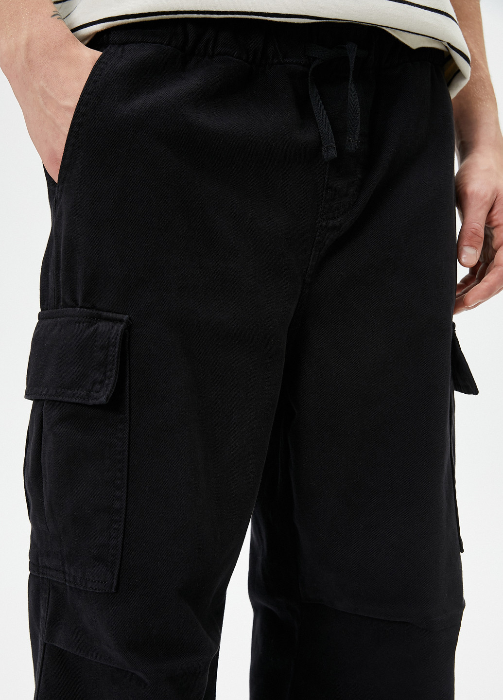 Черные демисезонные карго джинсы KOTON