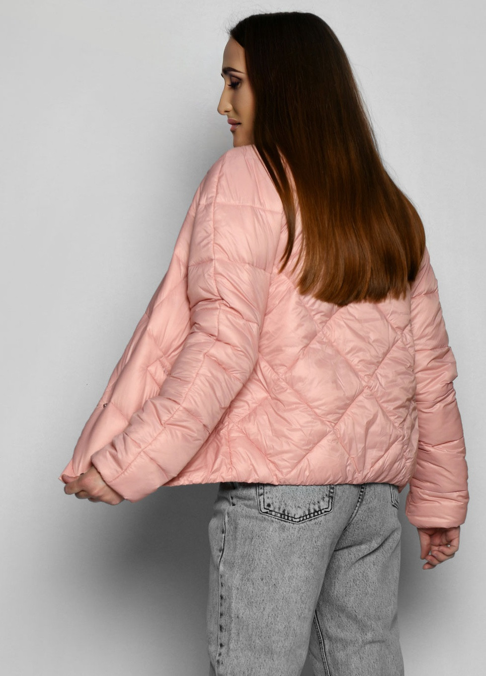 Розовая демисезонная легкая демисезонная куртка на кнопках X-Woyz