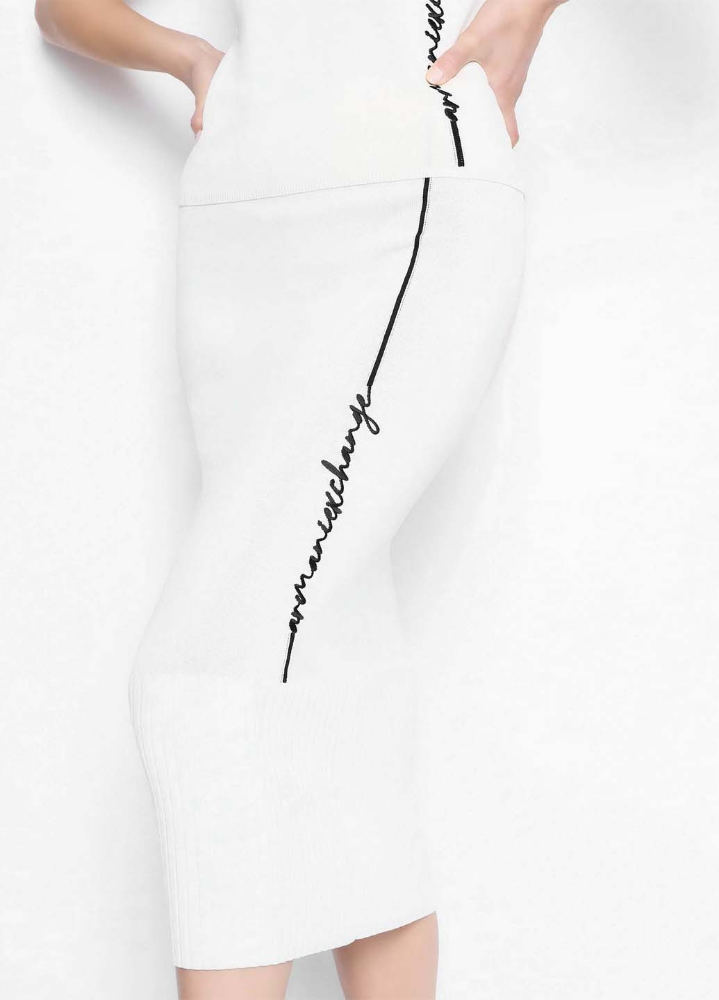 Молочная кэжуал однотонная юбка Armani Exchange карандаш