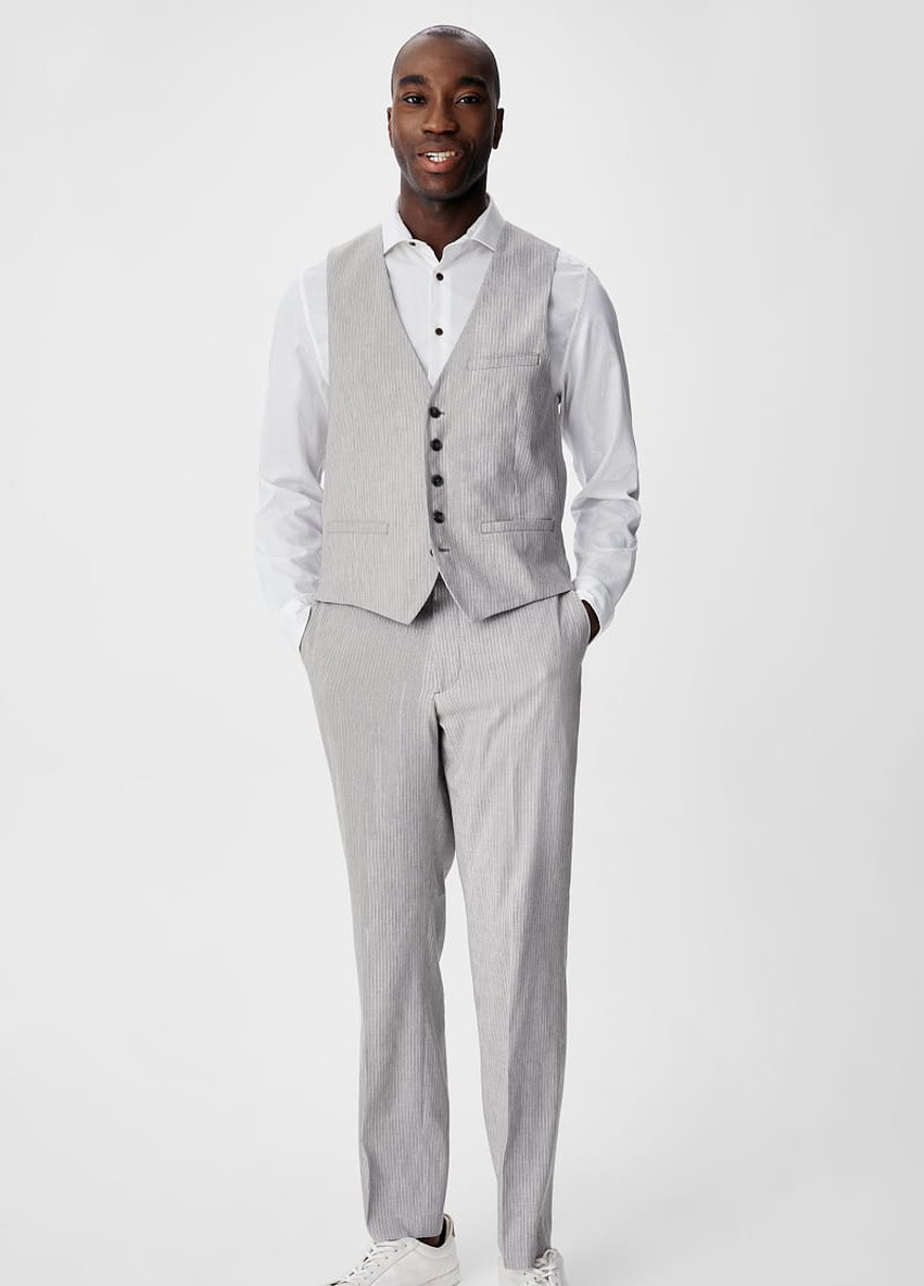 Светло-серые кэжуал летние брюки C&A